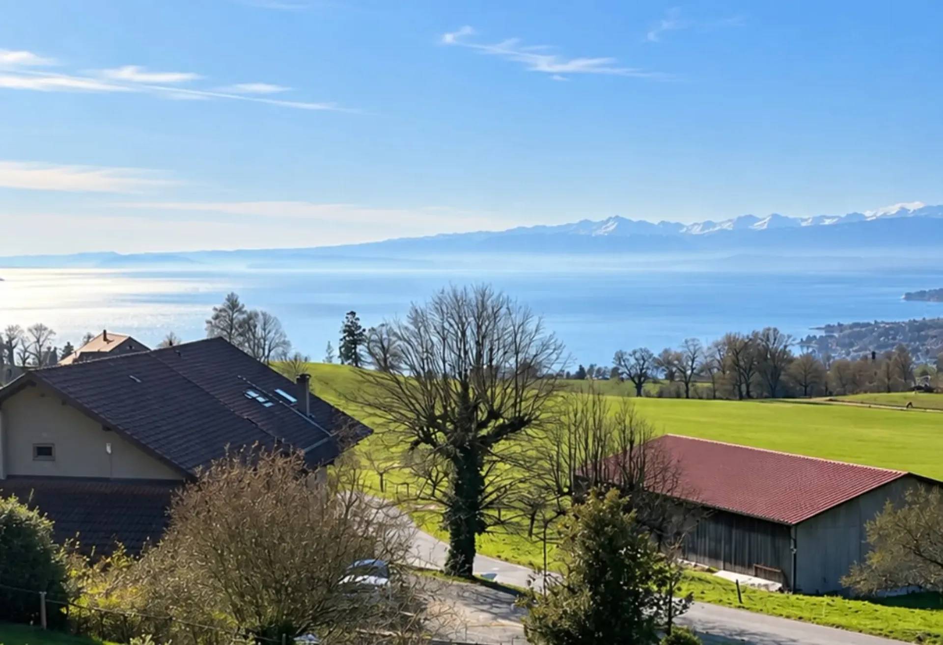 Familienvilla im modernen Stil mit Panoramablick auf den Genfersee – Aran