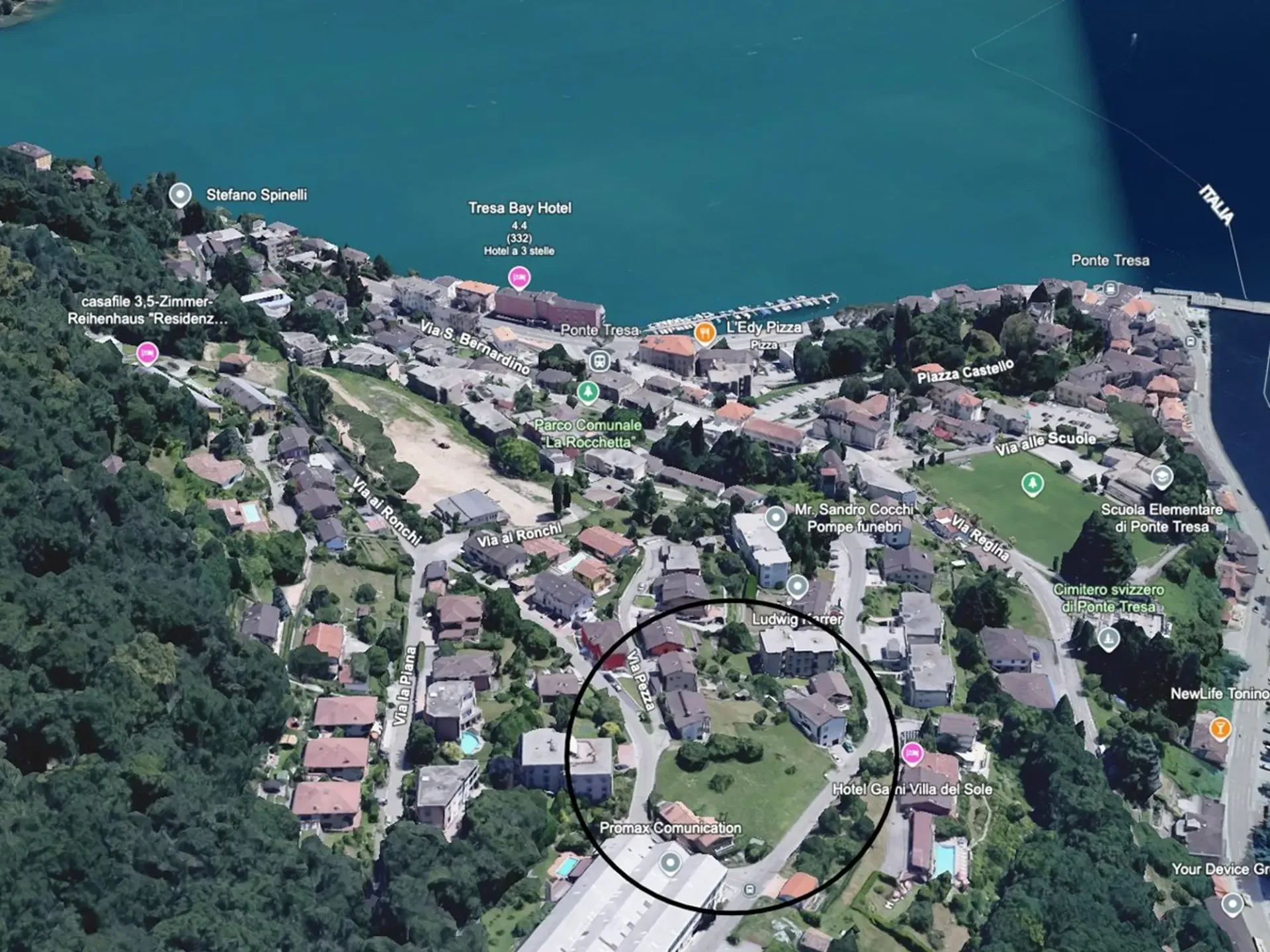 Ponte Tresa, bebaubares Grundstück R3 m2 1807, Seeblick Ref.: 0388