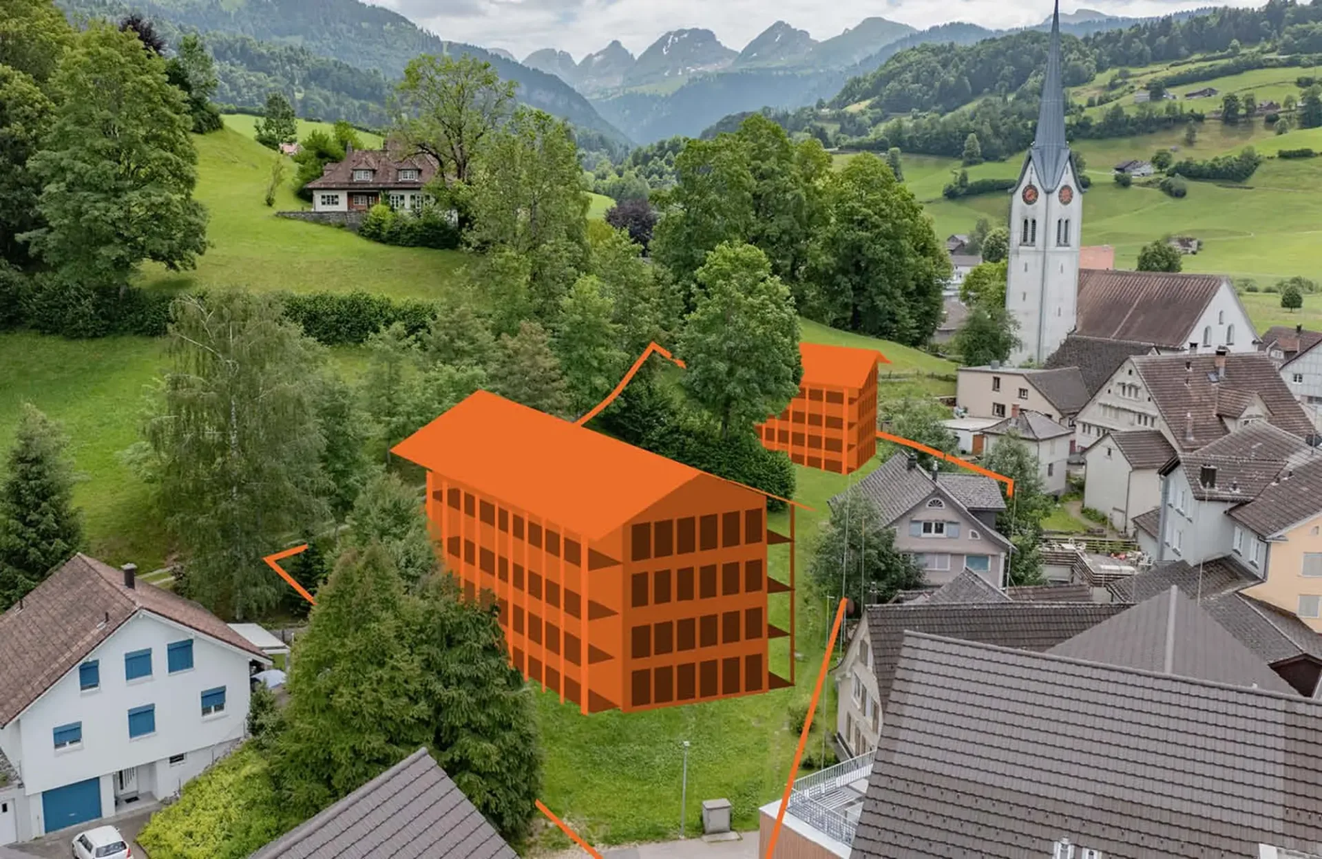 Attraktives Entwicklungsgrundstück mit Projektstudie