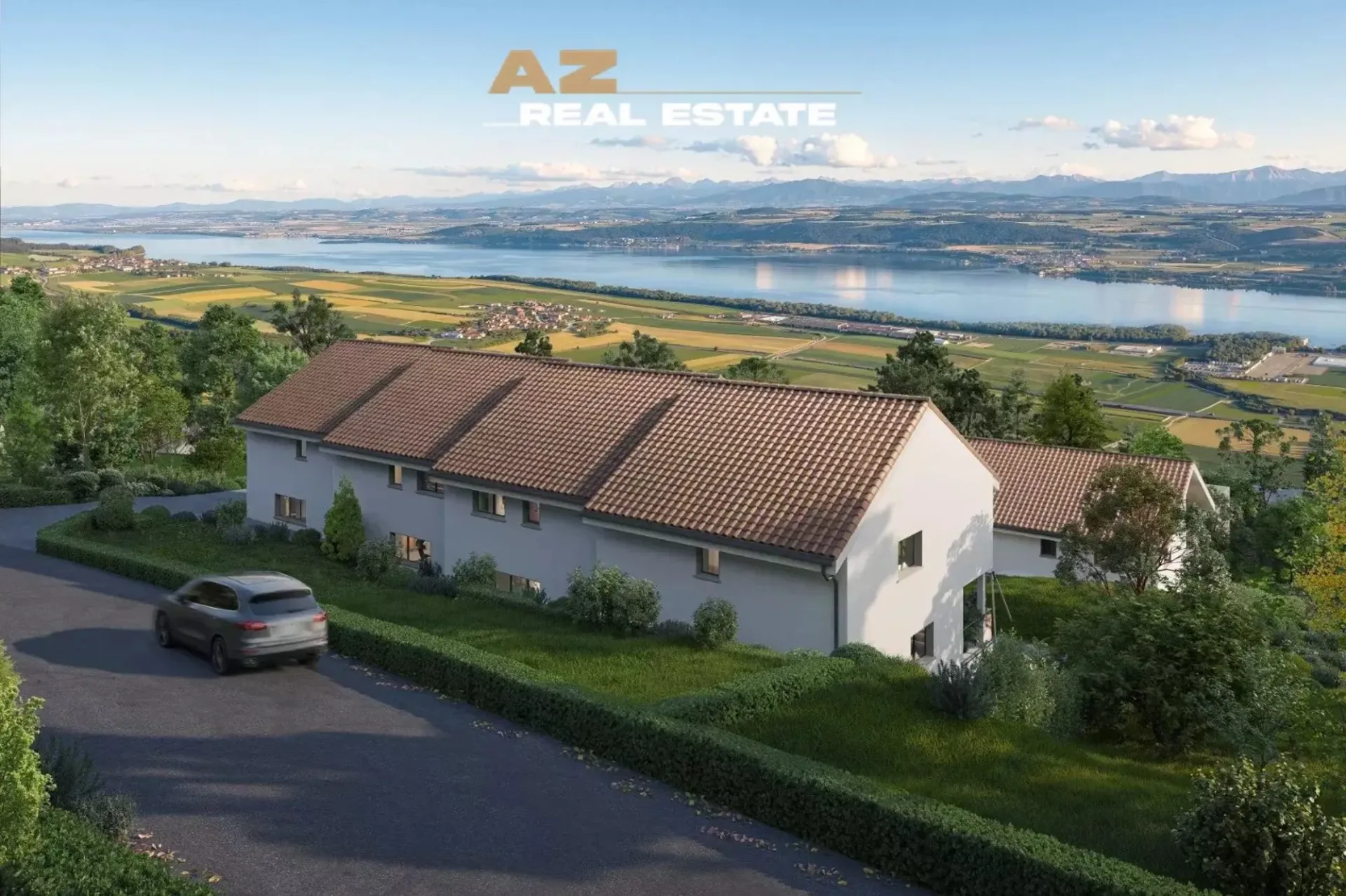 Contemporary villa with lake view in Villars-Burquin