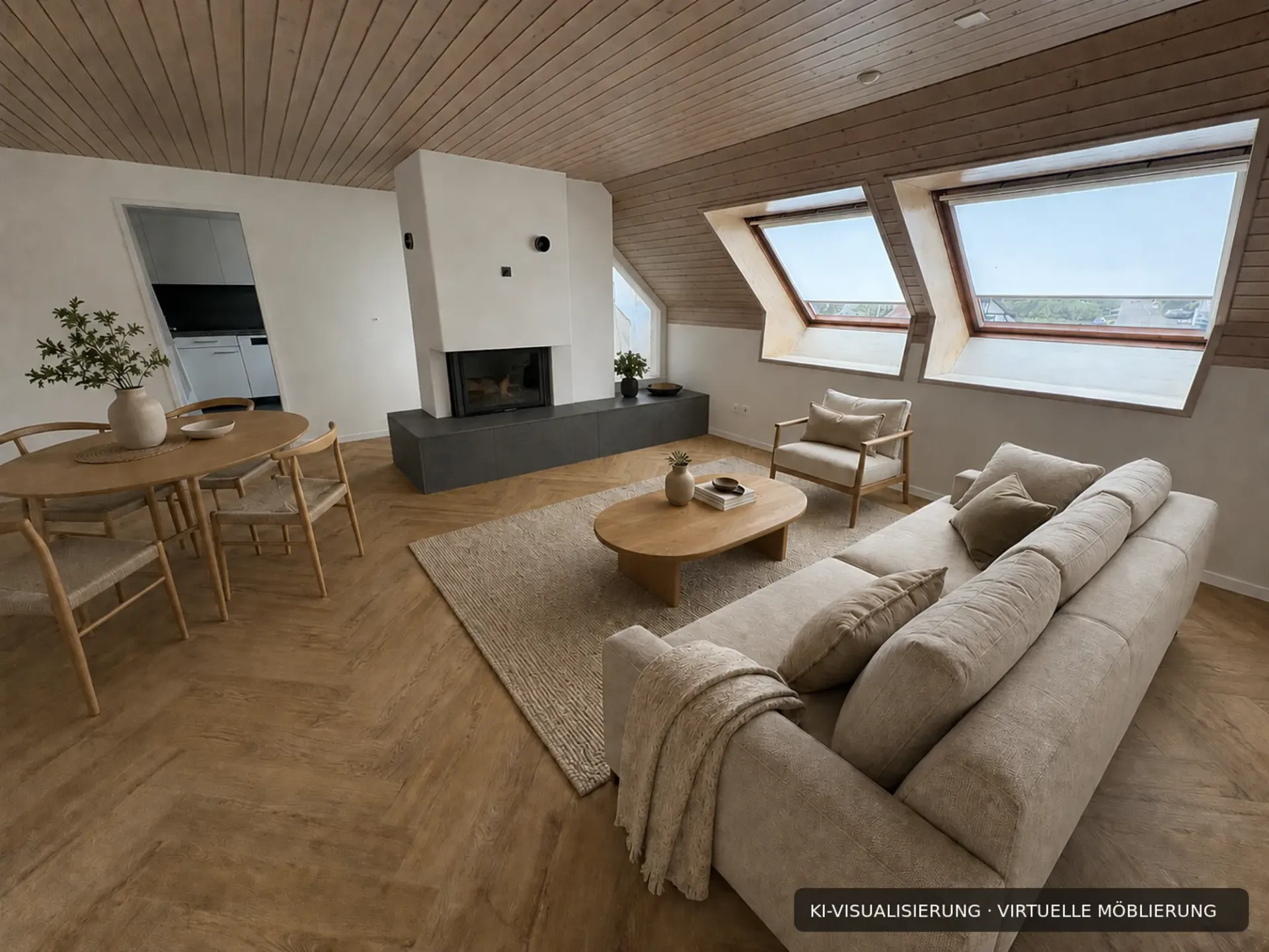 Renovierte 4.5-Zimmer-Dachwohnung mit Cheminée, Lift und Weitblick