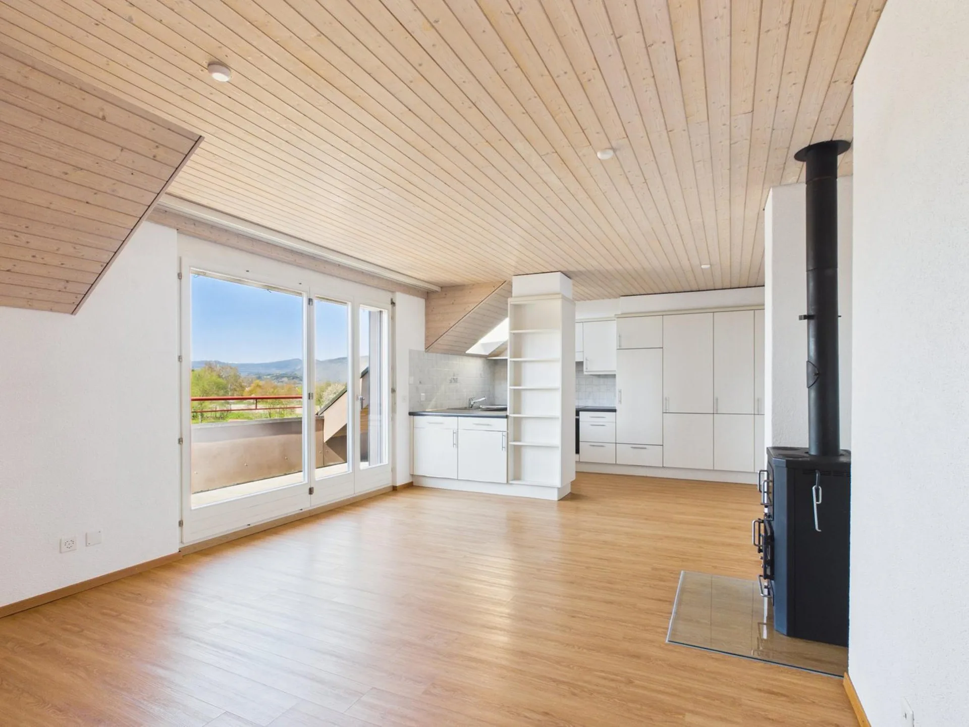 Helle 4½-Zimmer-Dachwohnung mit Aussicht auf die Aare und den Jurasüdfuss mit 2 Balkonen & Cheminée