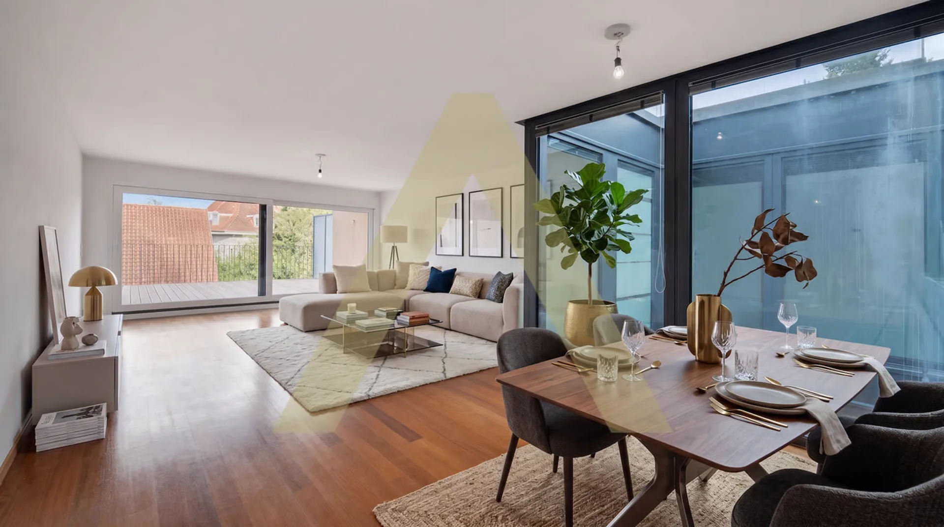 Duplex type loft avec grande terrasse et proche du lac