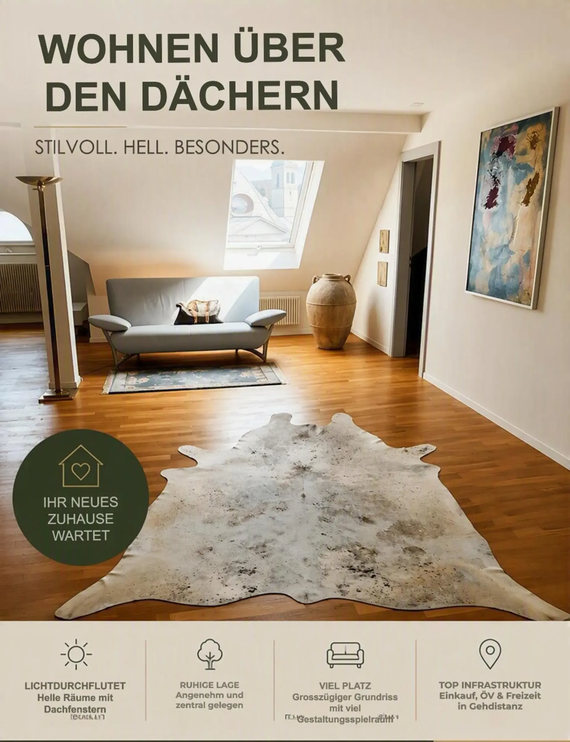 Wohnen über den Dächern des Löwen Center Luzern - Exklusive Maisonette-Attika Wohnung, 190m2