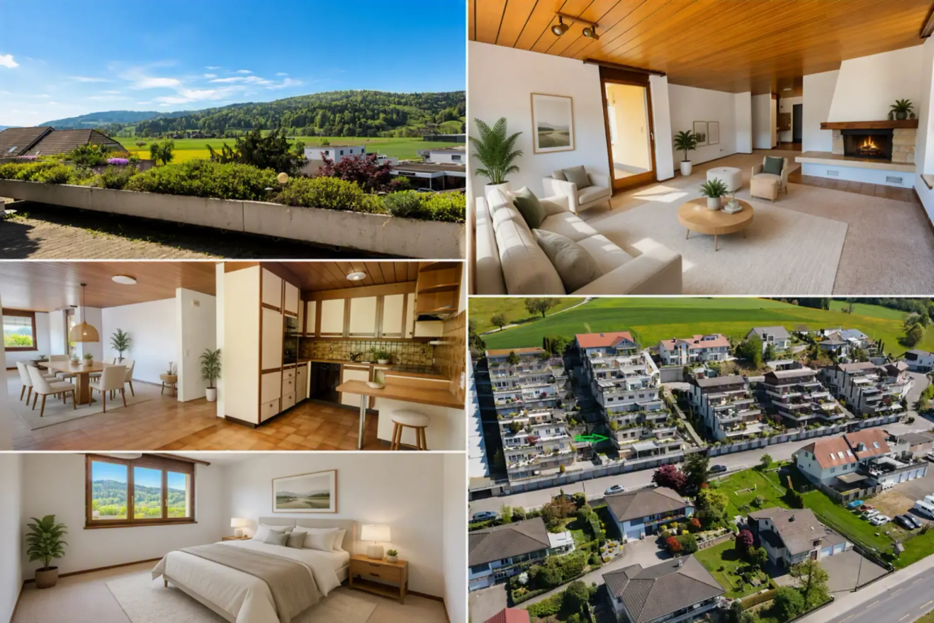 Vivre avec une vue - appartement avec terrasse dans un endroit calme avec vue