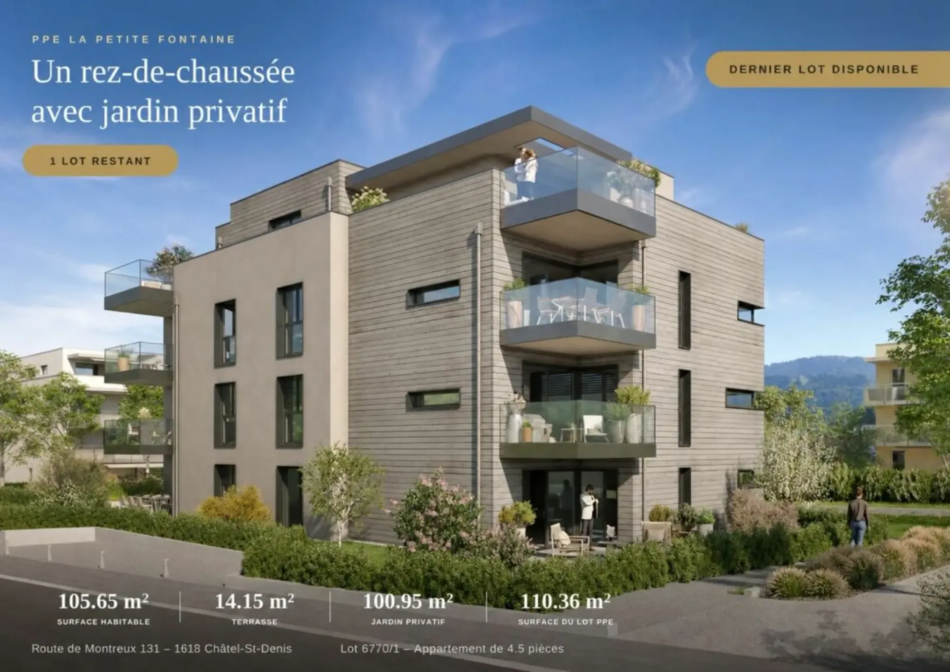 Only 1 lot available! Ground floor of 4.5 rooms with large garden