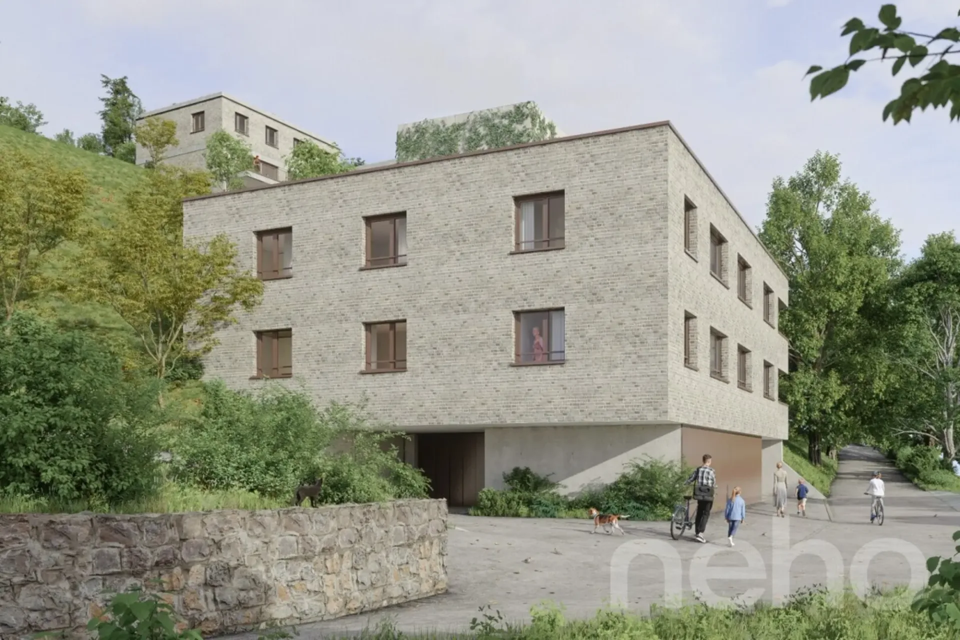 Wohnung mit 4,5 Zimmern, mit geschützter Loggia mit Blick auf den Wald