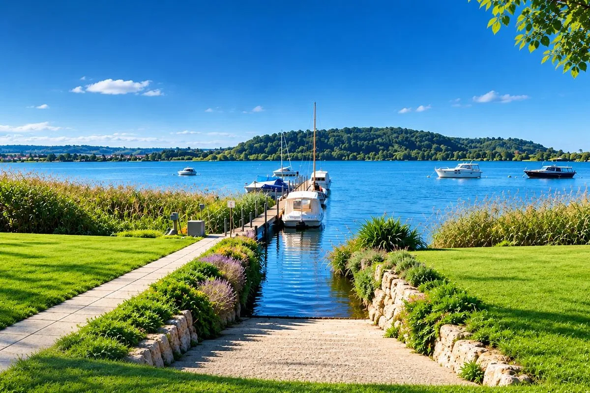 Appartamento giardino 5.5 locali con accesso al lago e posto barca privato a Le Landeron