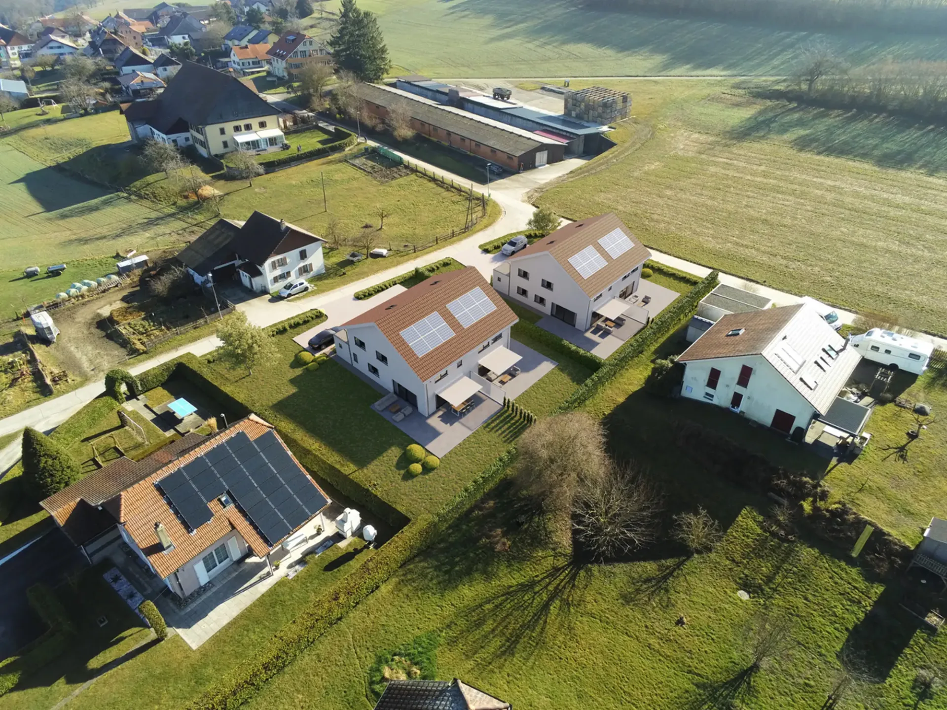 Villa nuova su progetto in un ambiente verde