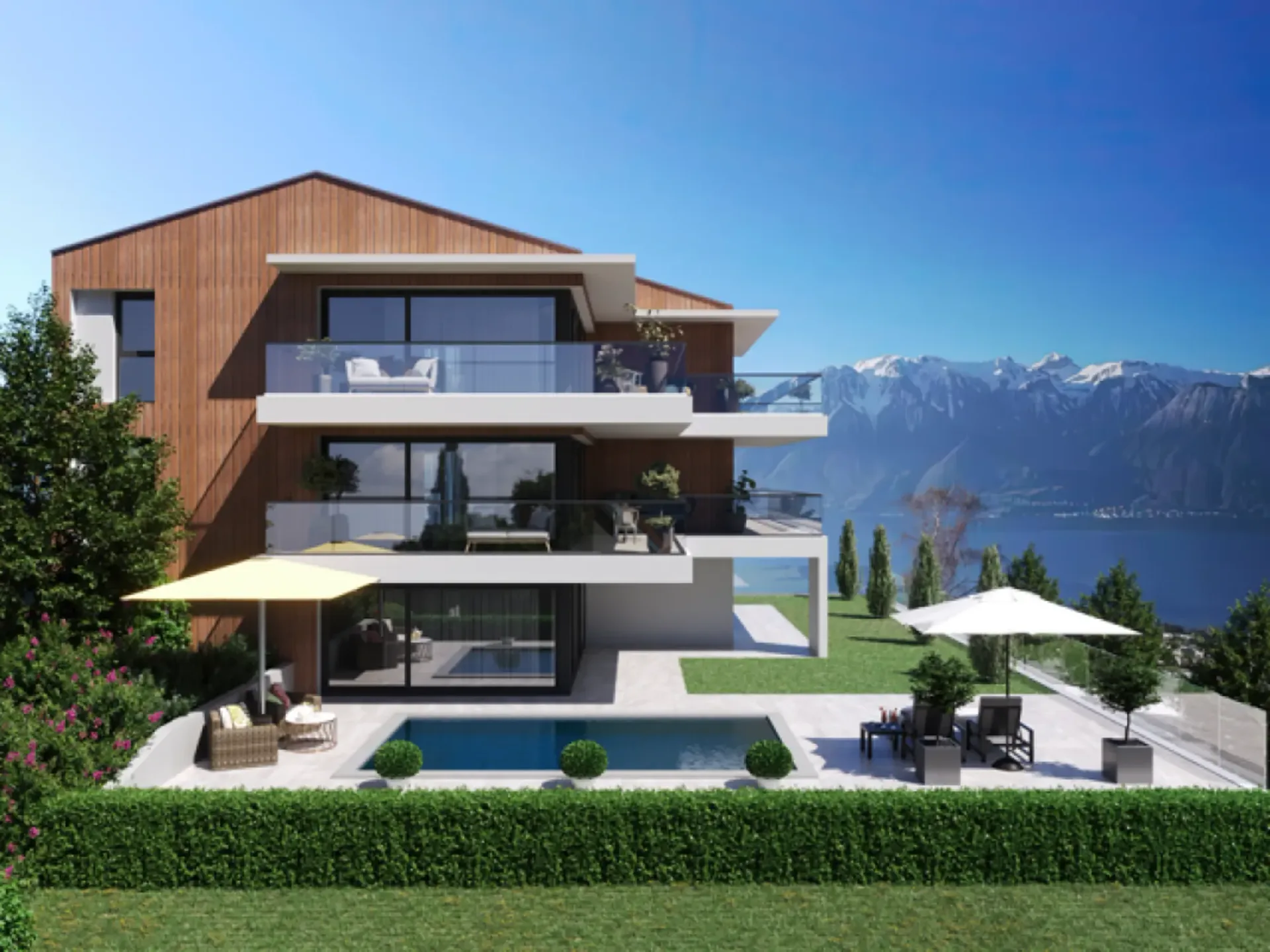 3 Apartments mit hohem Standard, 3 Minuten von Vevey entfernt