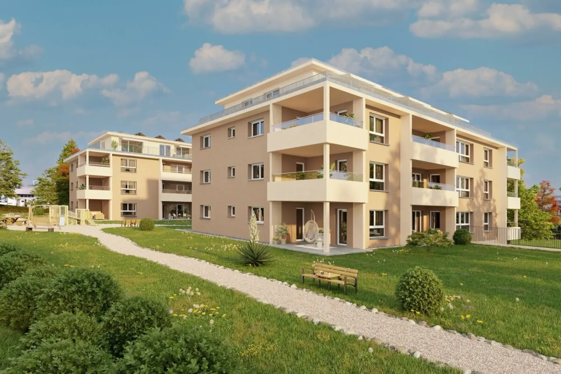 WOHNPARK SÜD; 3.5 Zimmer Gartenwohnung Nr. 19 mit 180 m² Grünfläche