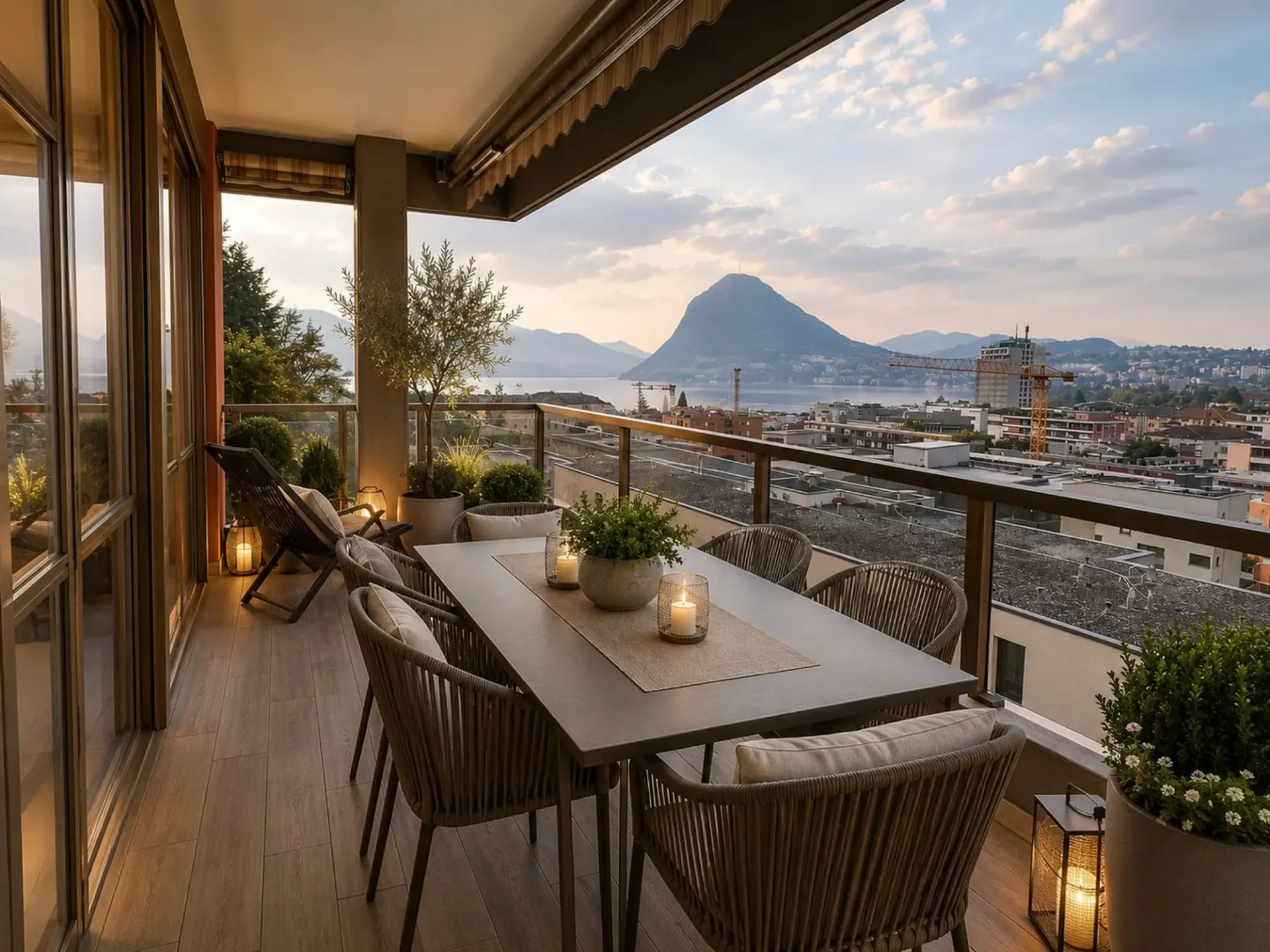 Panoramic apartment on two levels with independent guest suite in Lugano Castagnola