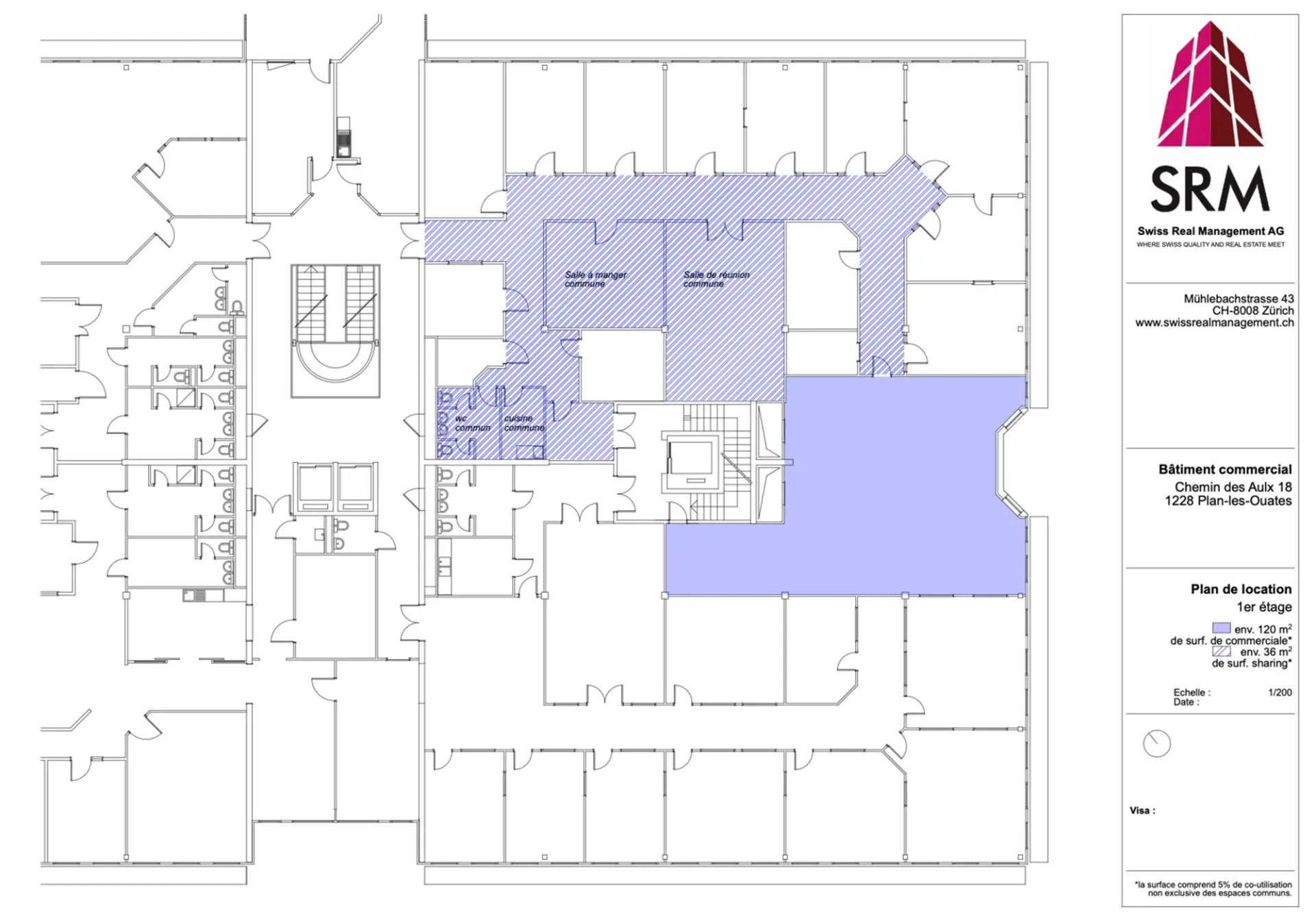 Oberfläche für Handwerk mit gemeinsam genutzten Räumen – CTN 18, Plan-les-Ouates – 1. Etage: ca. 156 m²