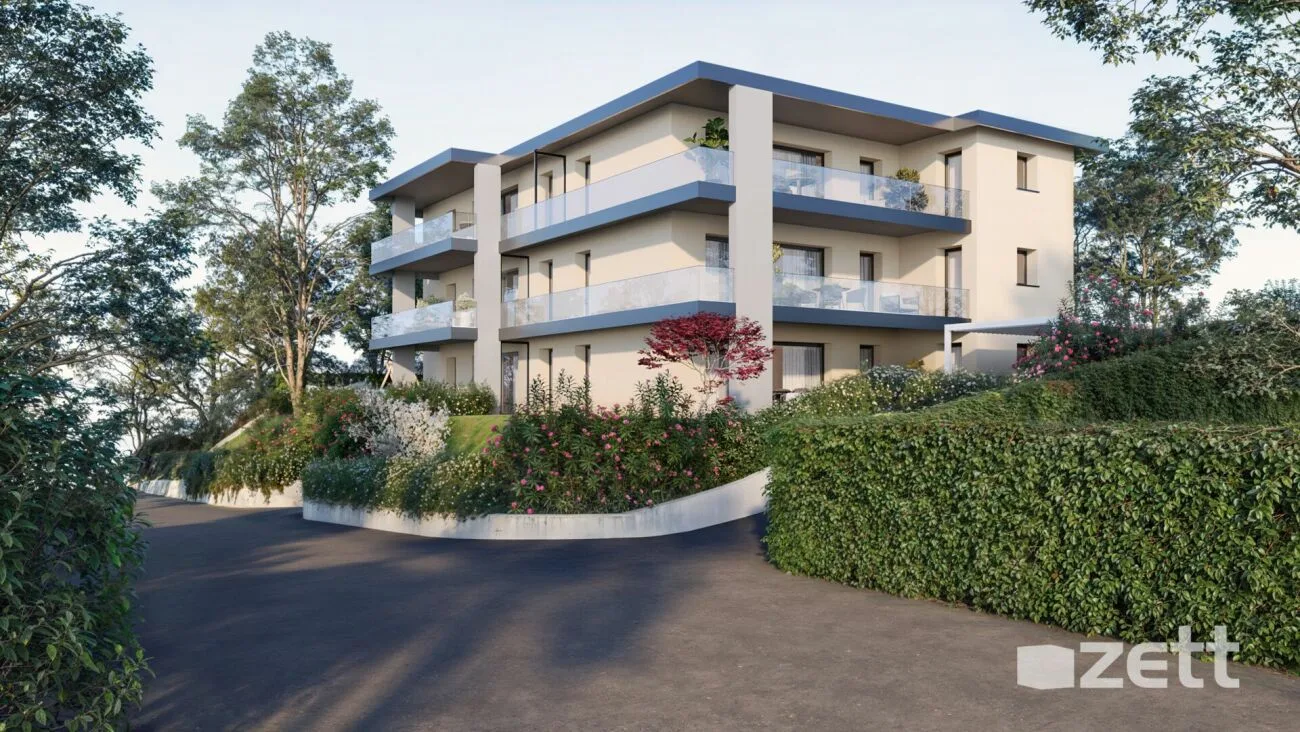 Miete: Neues 2.5-Zimmer-Apartment im EG mit kleinem Garten - Vezia - Res. Platanus
