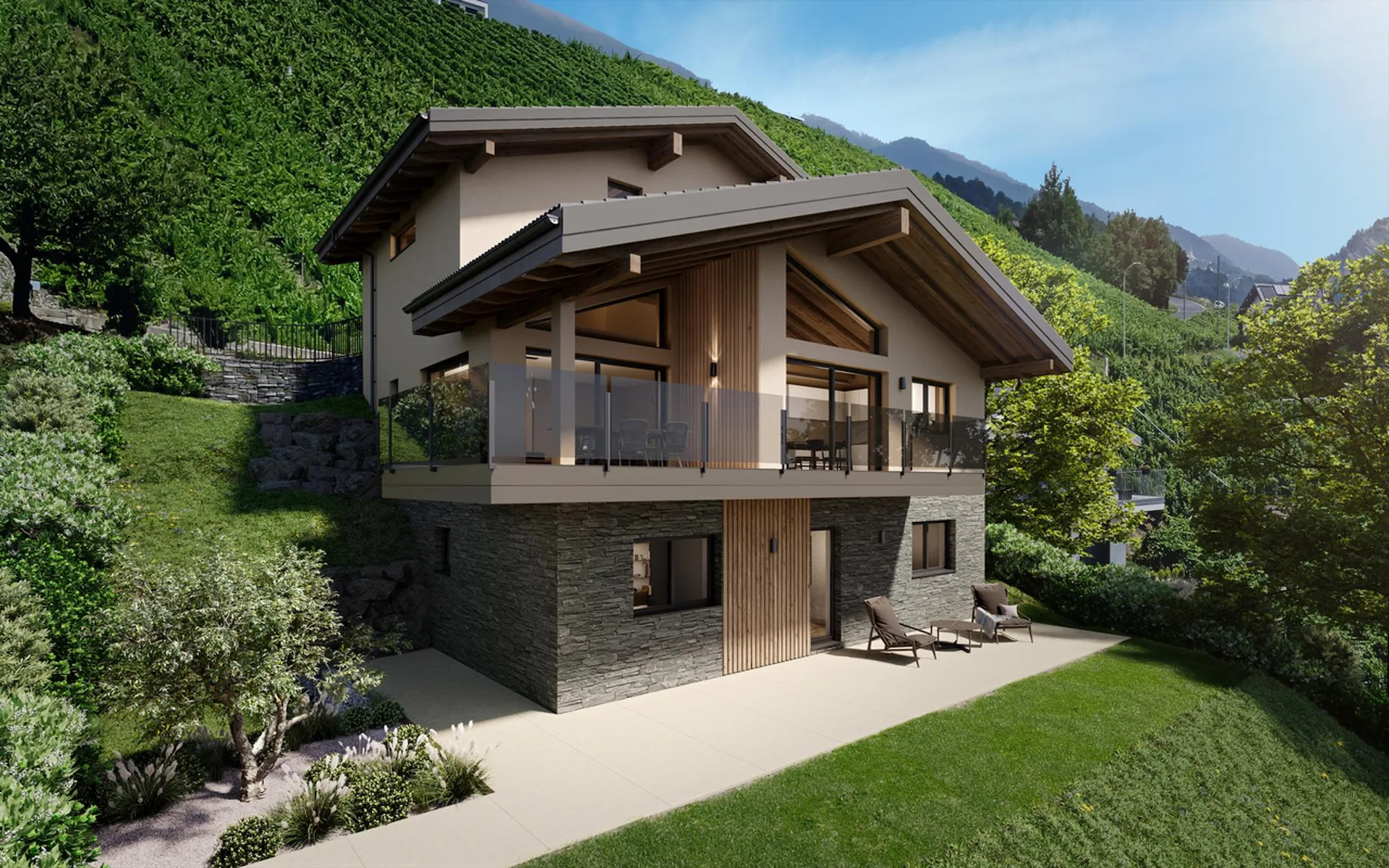 Haus mit 5,5 Zimmern und Panoramablick - Ayent