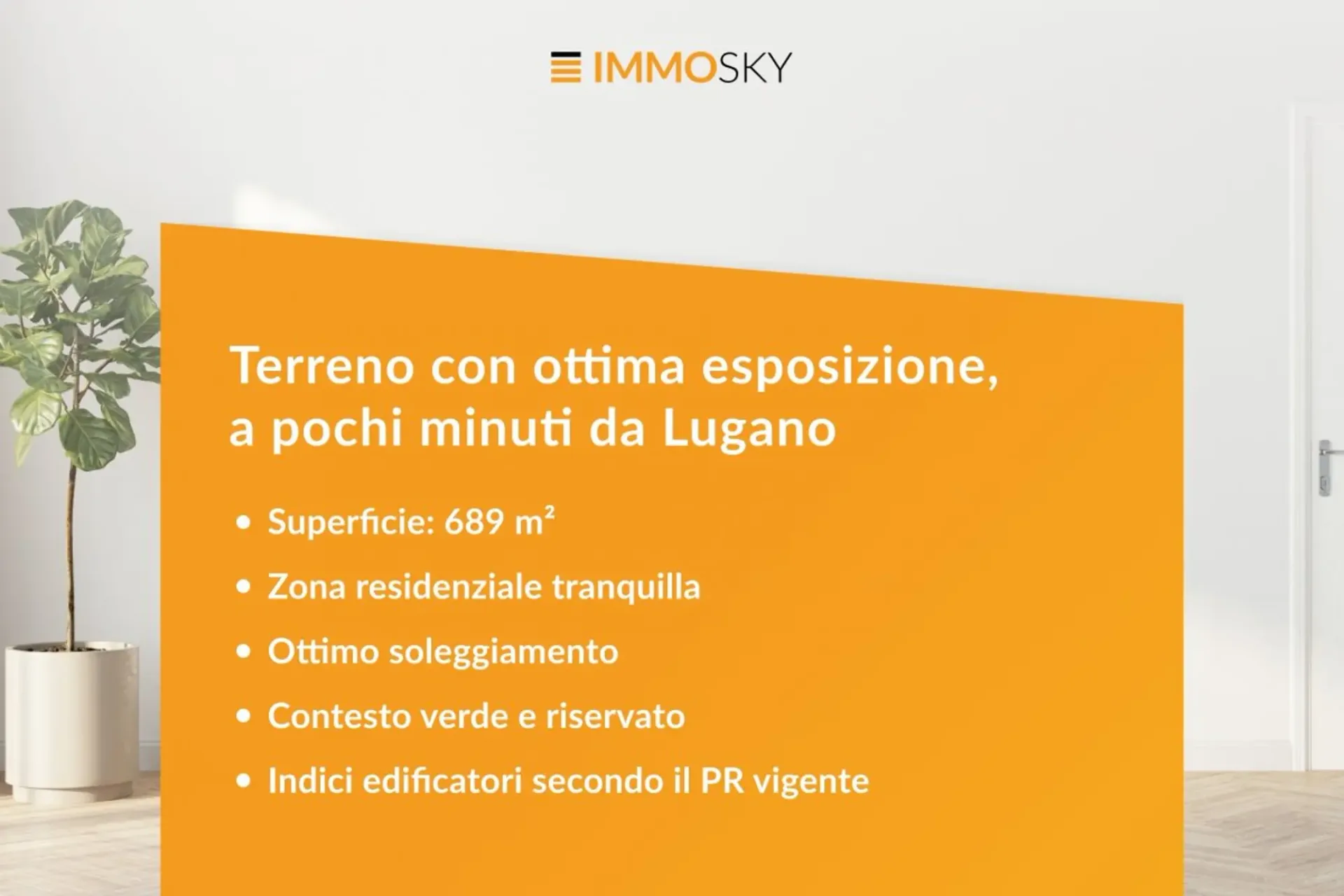 Terreno con ottima esposizione a pochi minuti da Lugano