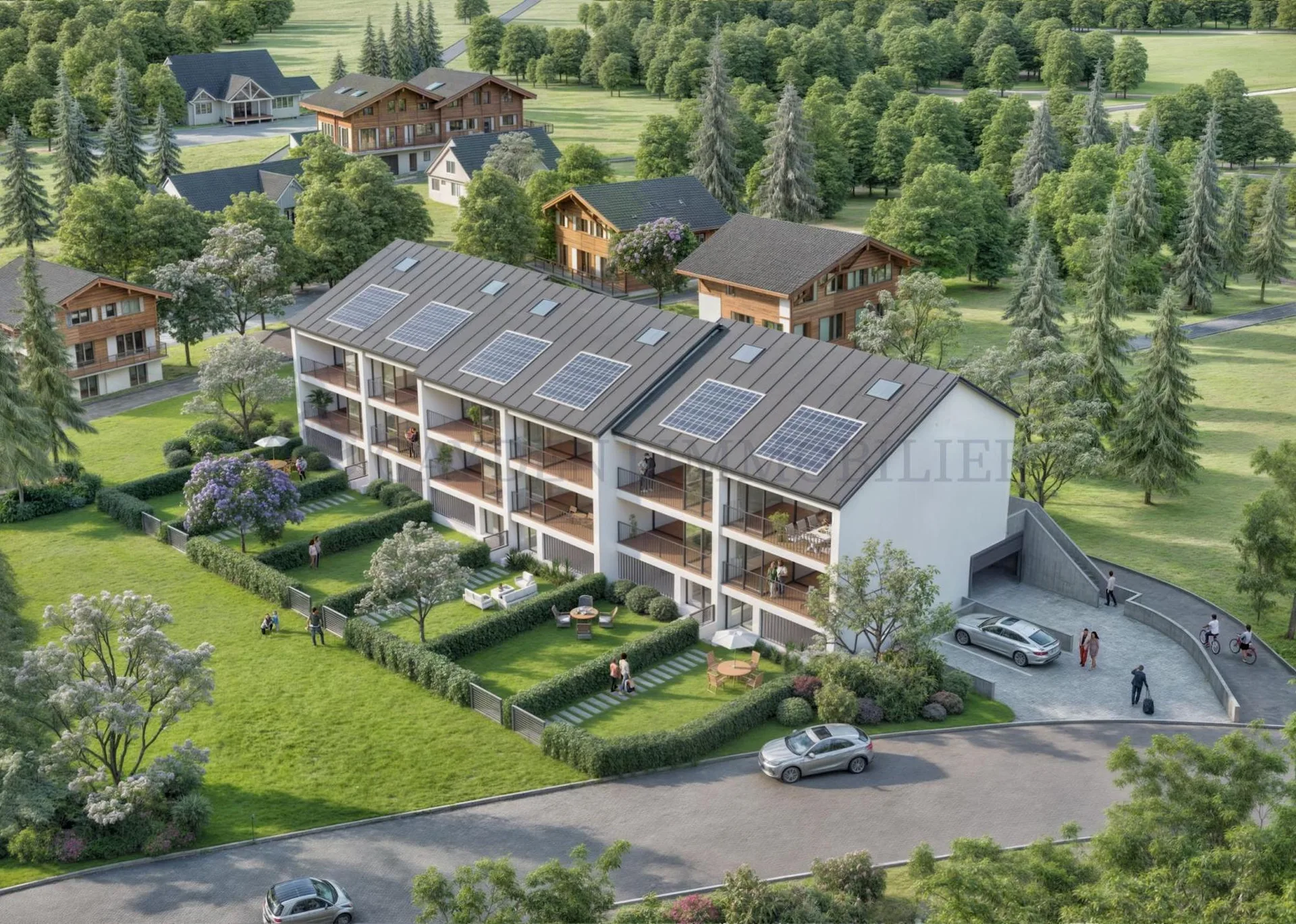Blick auf die Seen von Neuchâtel und Murten, Villa - Grundstück B