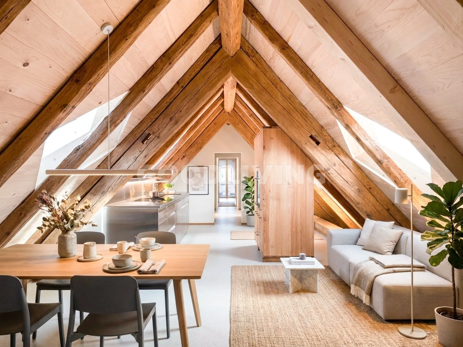 Habitation unique au-dessus des toits d'Oetwil