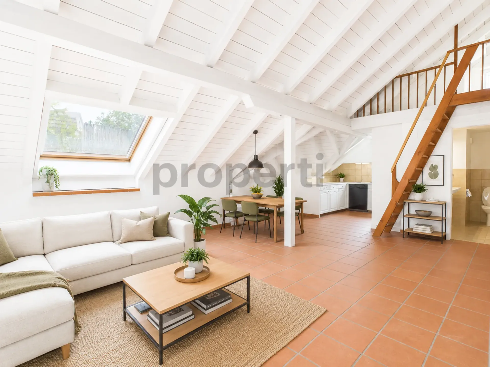 Cozy 4.5-room attic apartment with balcony in Beringen