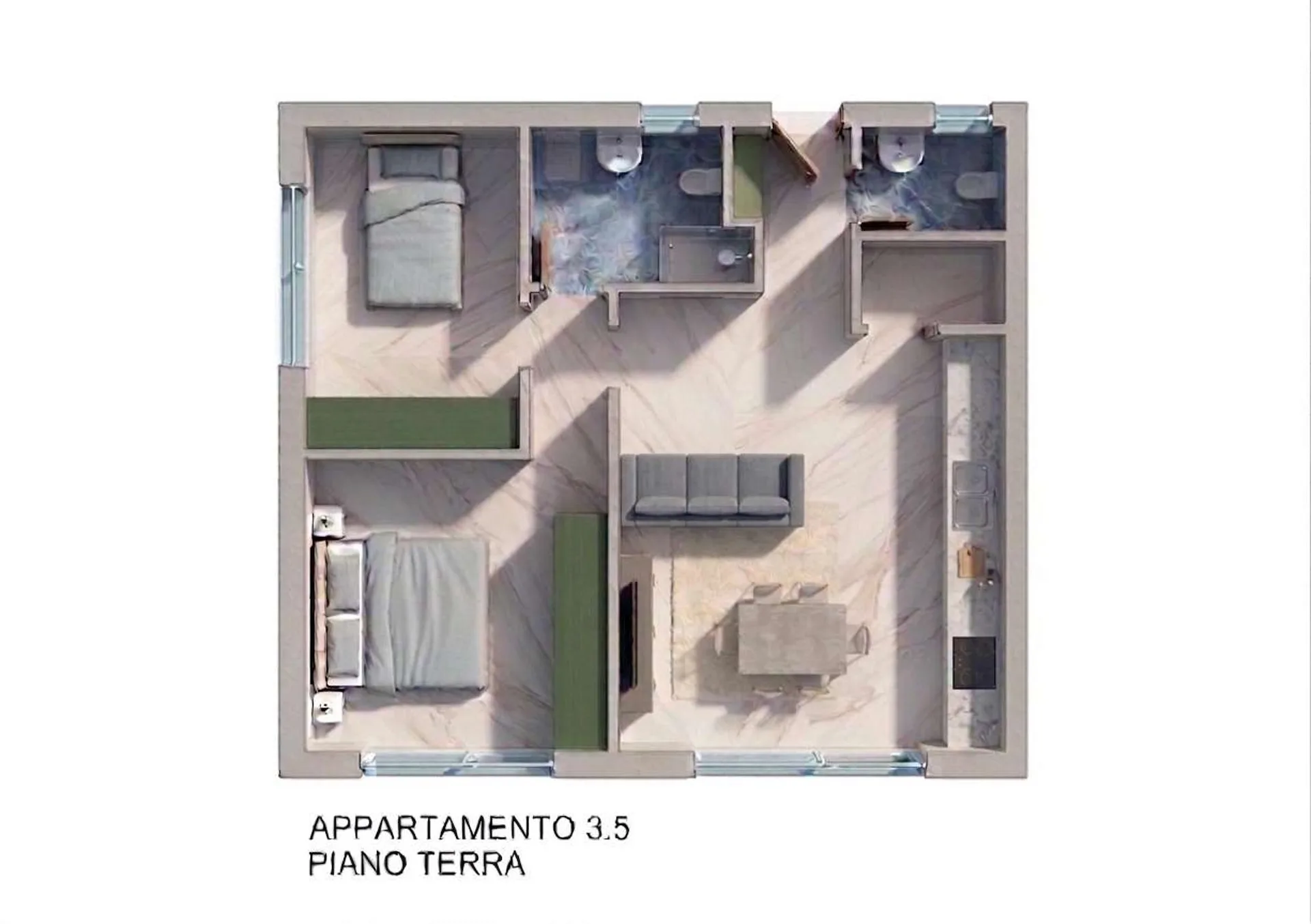 Elegantes 3.5-Zimmer-Wohnung mit privatem Garten und offenem Blick ins Tal
