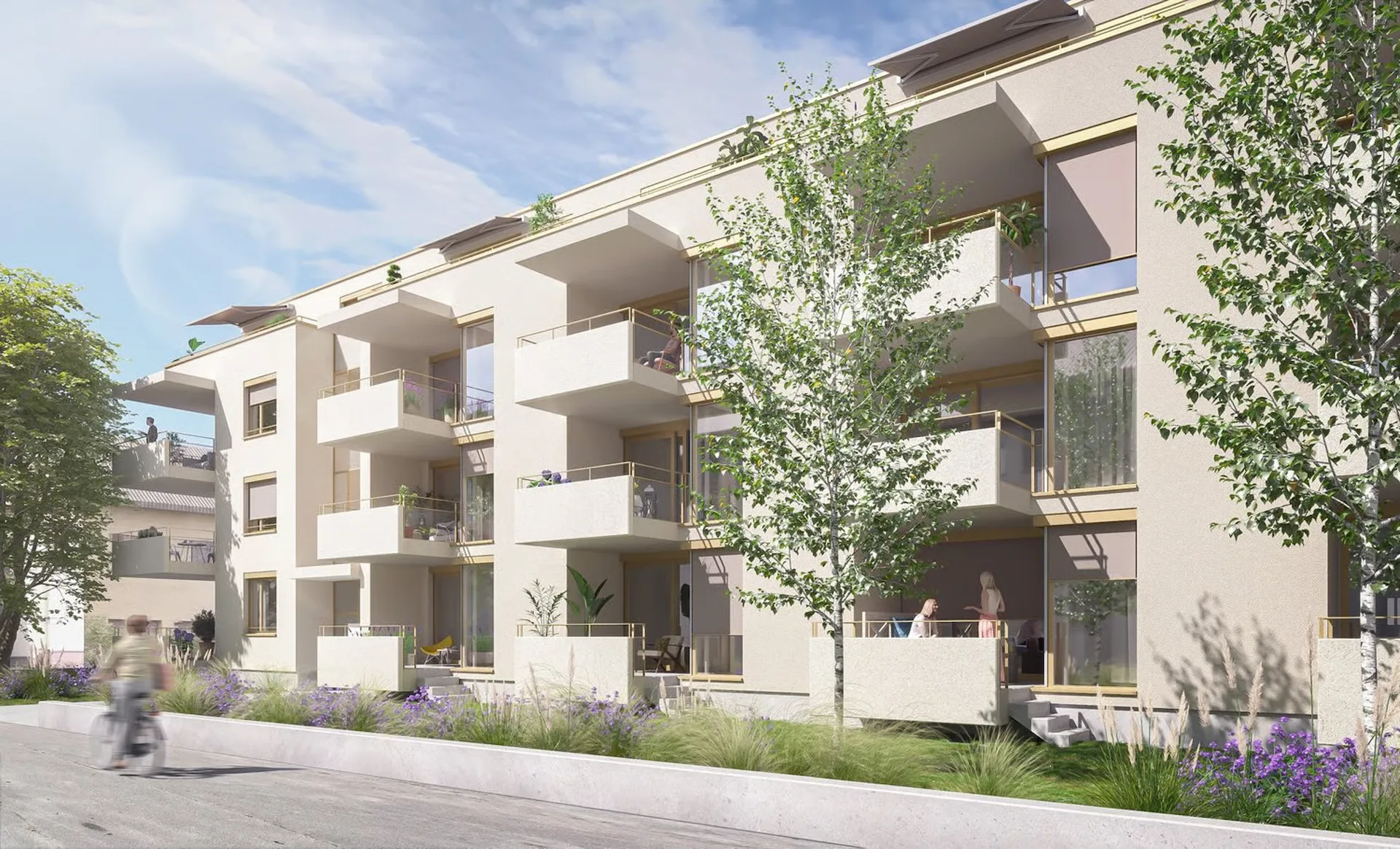 Moderne 2.5-Zimmer-Neubau-Wohnung mit Balkon und Gartenanteil in Biel/Bienne