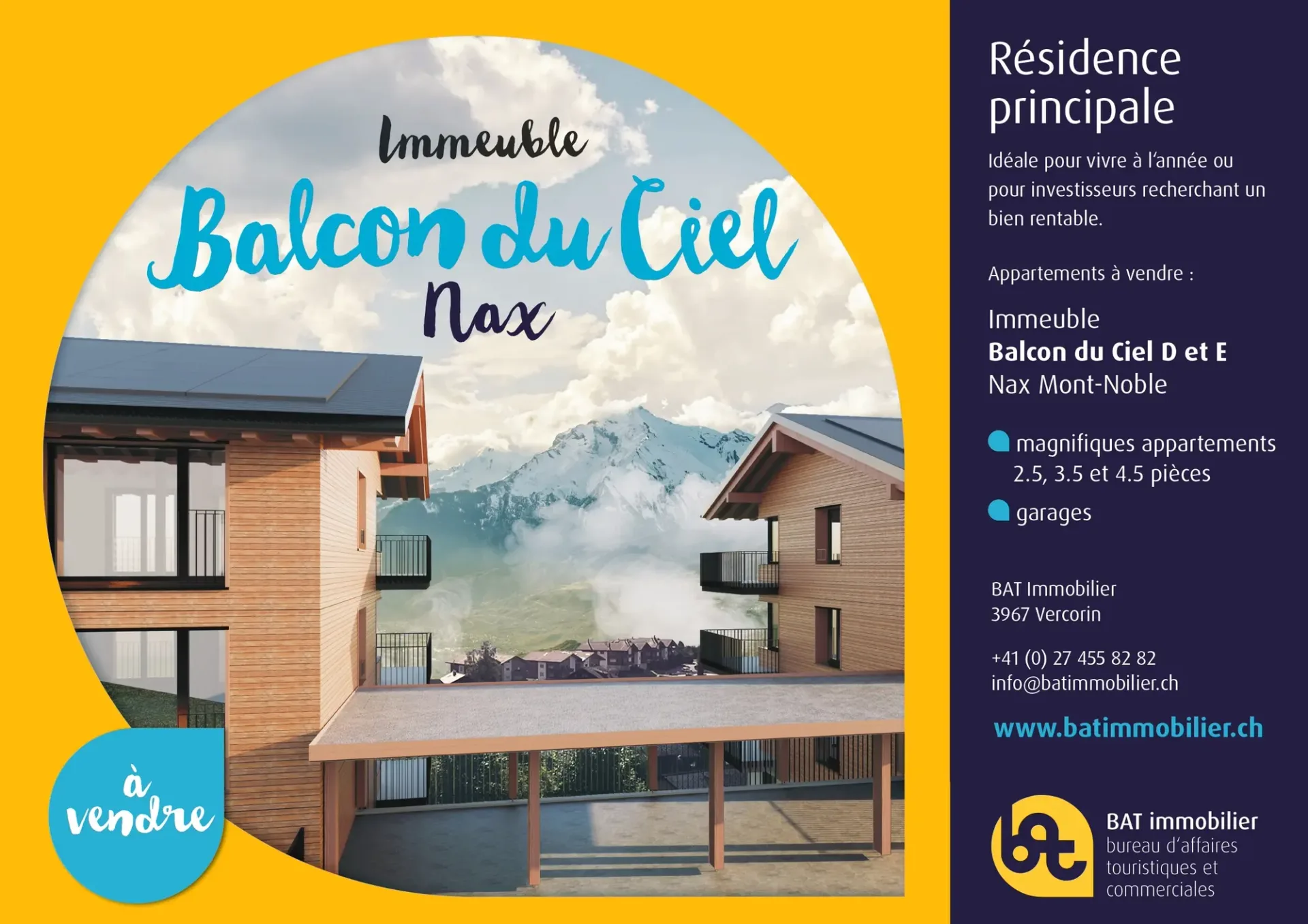 Nax - 3,5 Zimmer - Balkon zum Himmel E12