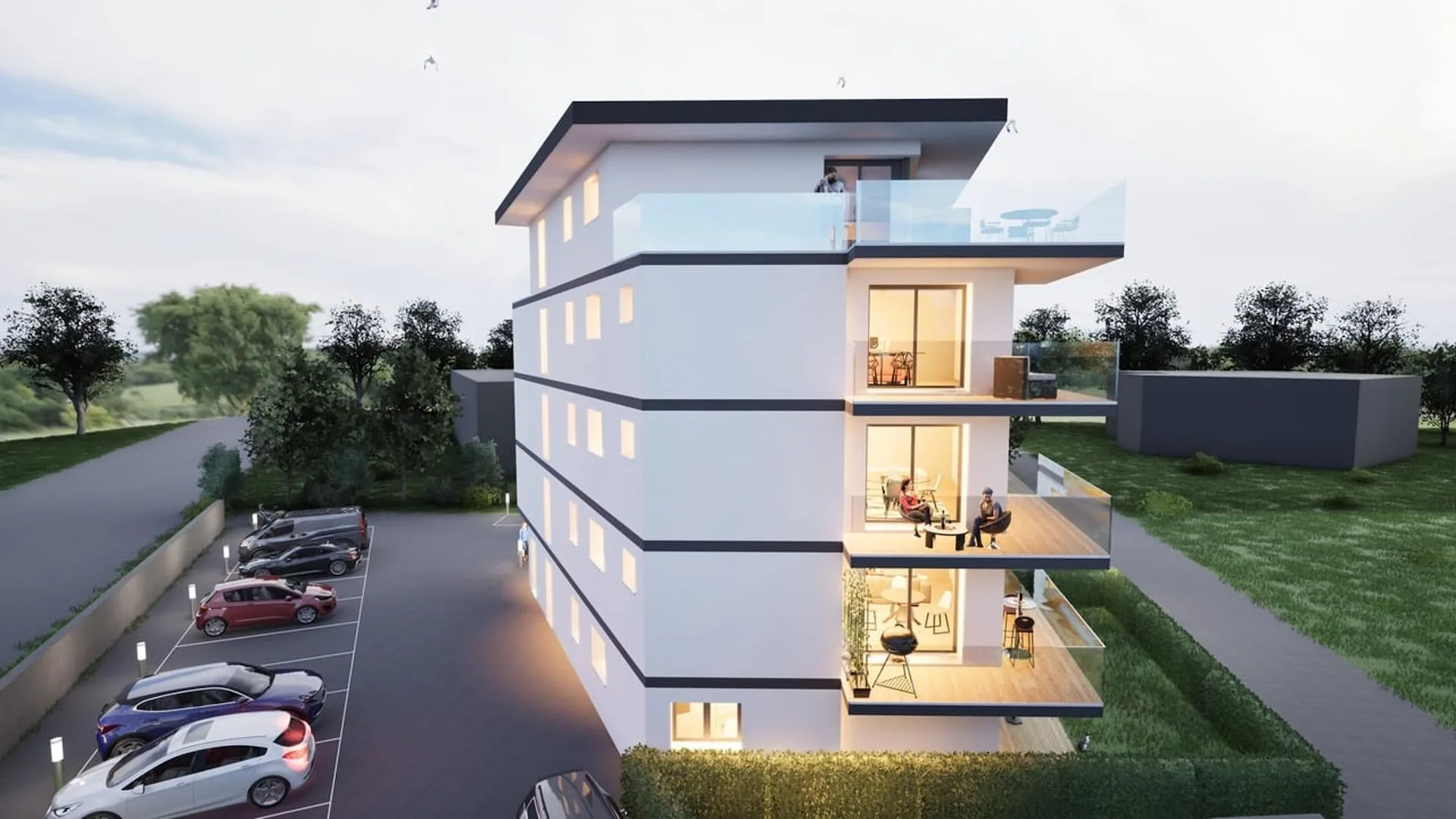 Charming 3.5 room new apartment with large 14m2 balcony in Saxon!