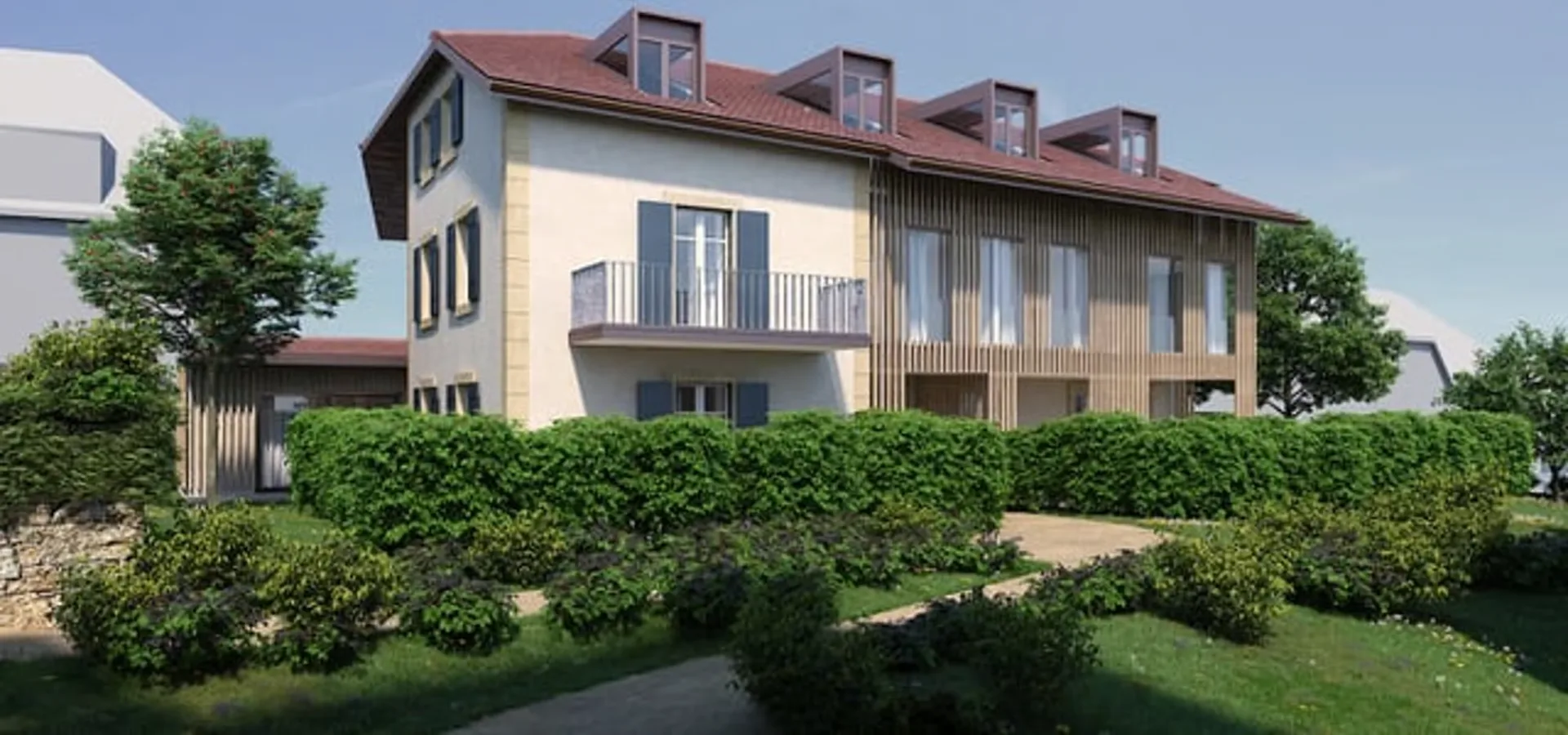Charmanter neuer 3,5-Zimmer-Wohnung im Zentrum des Dorfes