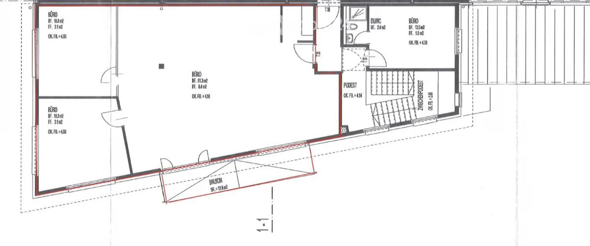 Moderne 3-Zimmer-Büro/Praxis Räume mit sonnigem Balkon in Wetzikon