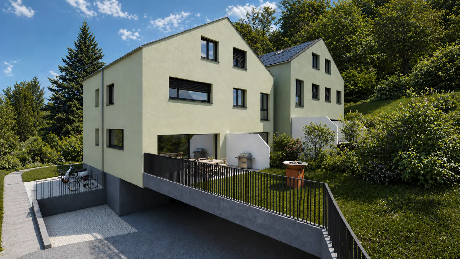 Reihenhaus in Wohngebiet