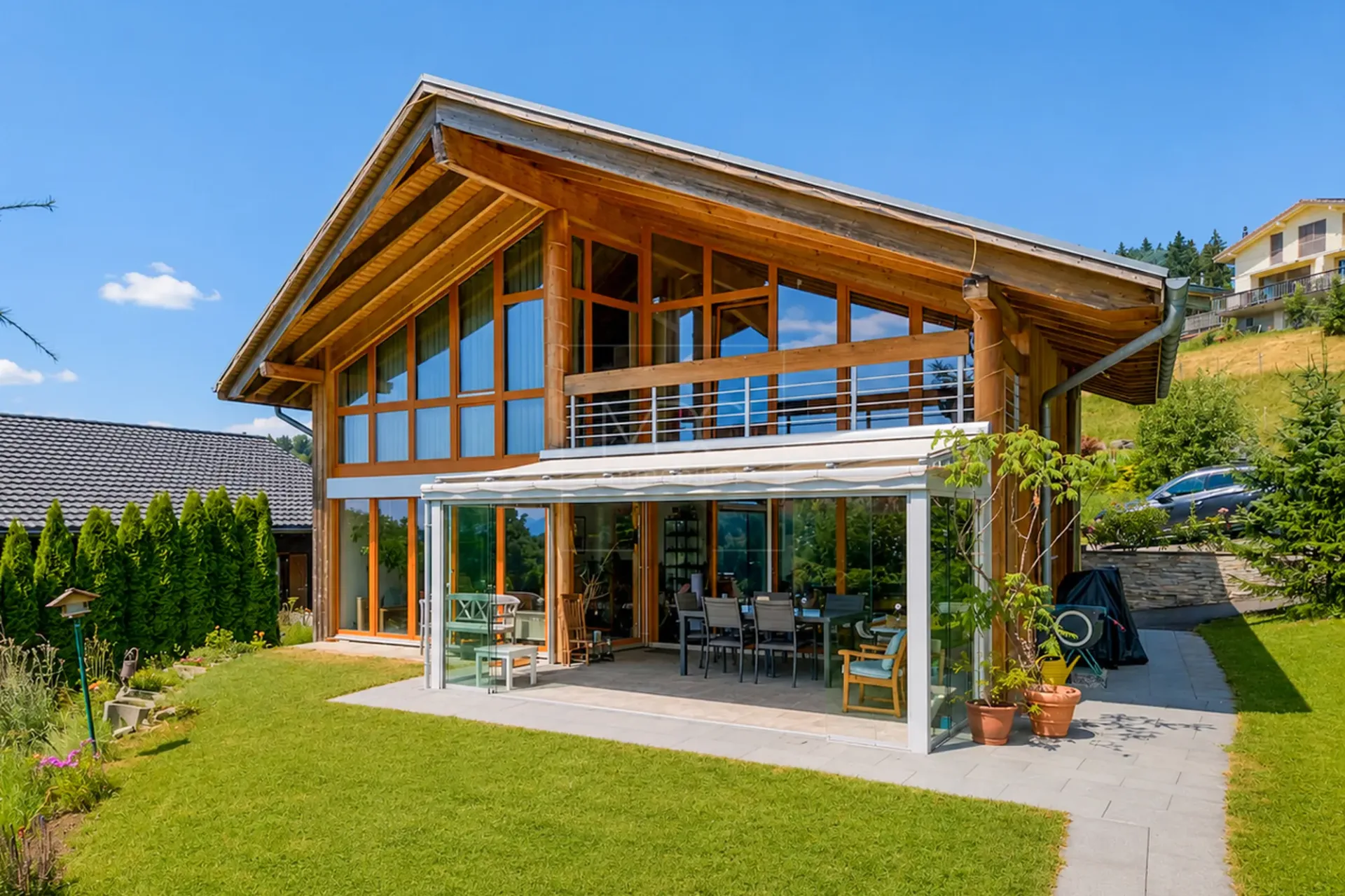 Schönes contemporänes Chalet mit Panoramablick in Châtel-St-Denis