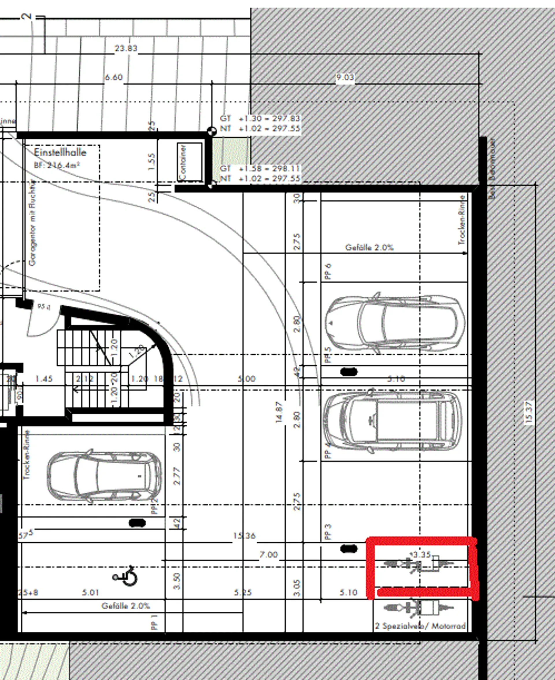 Motorradeinstellplatz an ruhiger Strasse zu vemieten