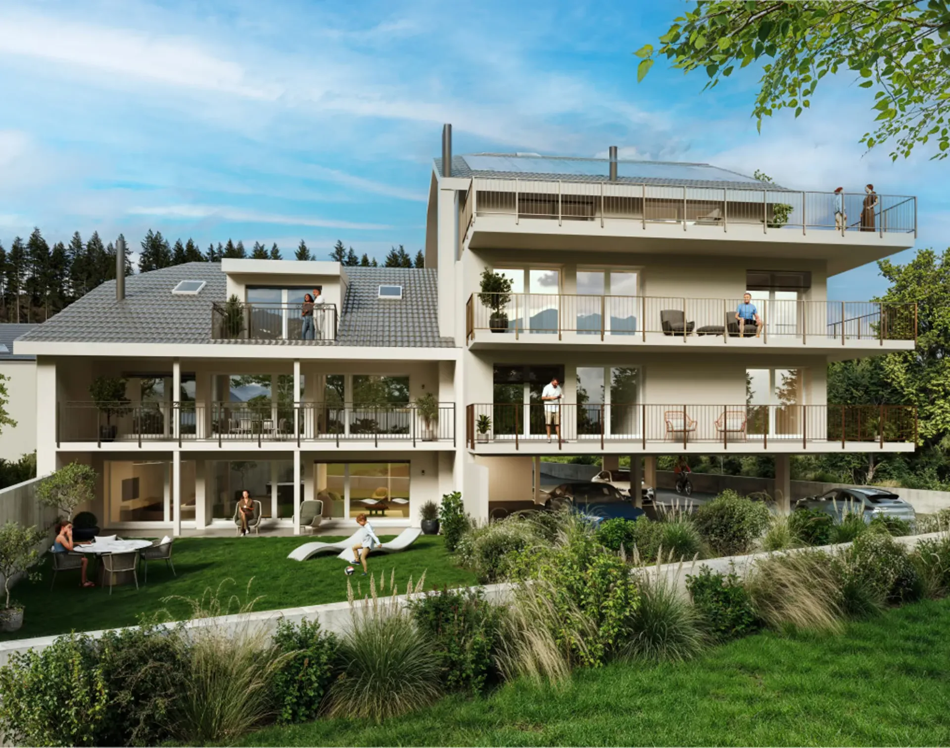 SELTEN UND AUSSERGEWÖHNLICH 3,5 ZIMMER 98M2 BALKON XXL BERGVIEW | NAHE BEI EINKAUFSMÖGLICHKEITEN