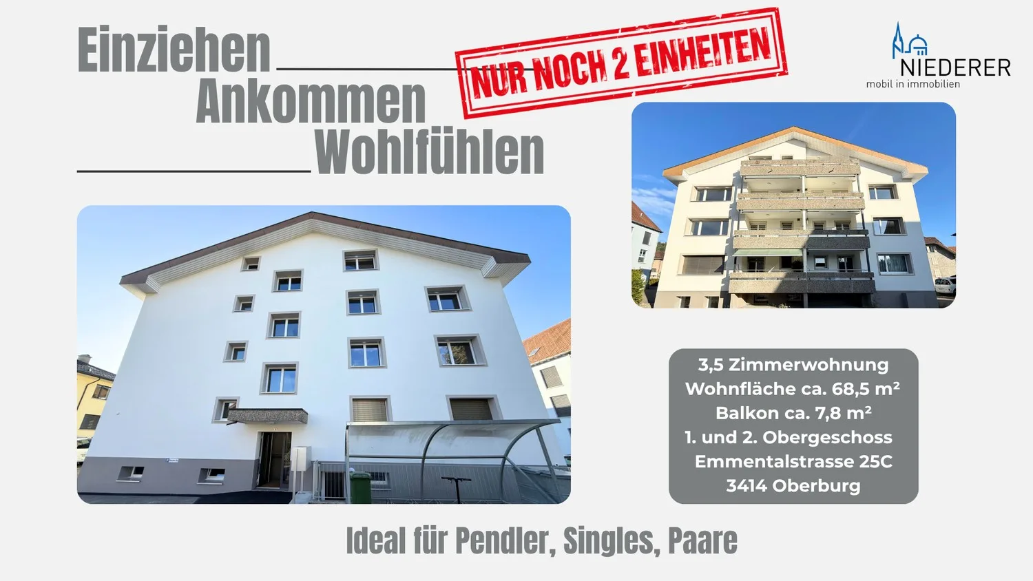 Modern wohnen: Sanierte 3½-Zimmer-Wohnung mit Balkon