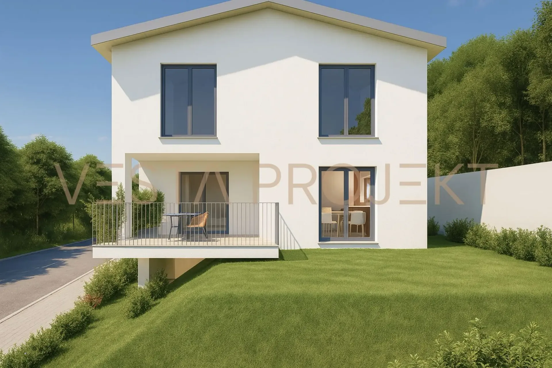 Genehmigtes Bauprojekt für zwei moderne Einfamilienhäuser mit Minergie-Standard und Panoramablick