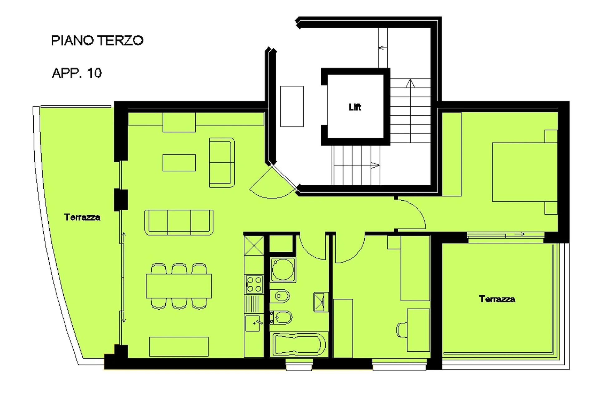 Modernes Dachgeschoss mit 3.5 Zimmern in Stabio mit Doppelbalkon