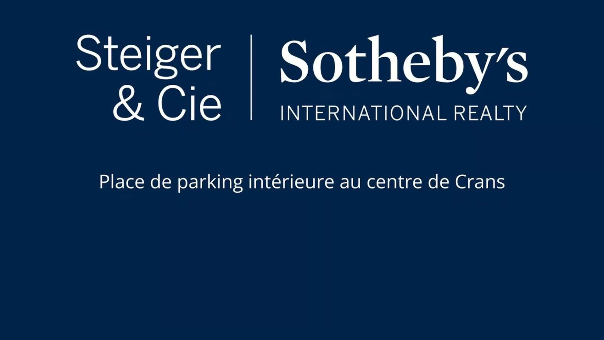 Place de parking en souterrain au coeur de Crans-Montana