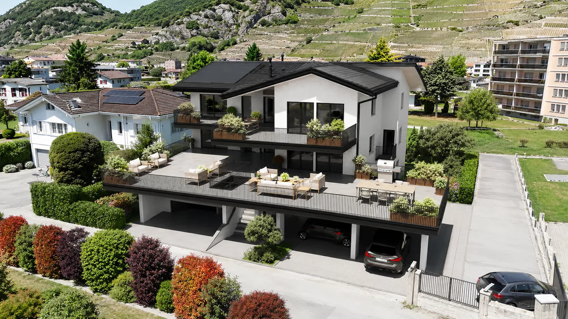 Prächtige 5.5-Zimmer-Wohnung mit Terrasse und Garten im Herzen von Vétroz