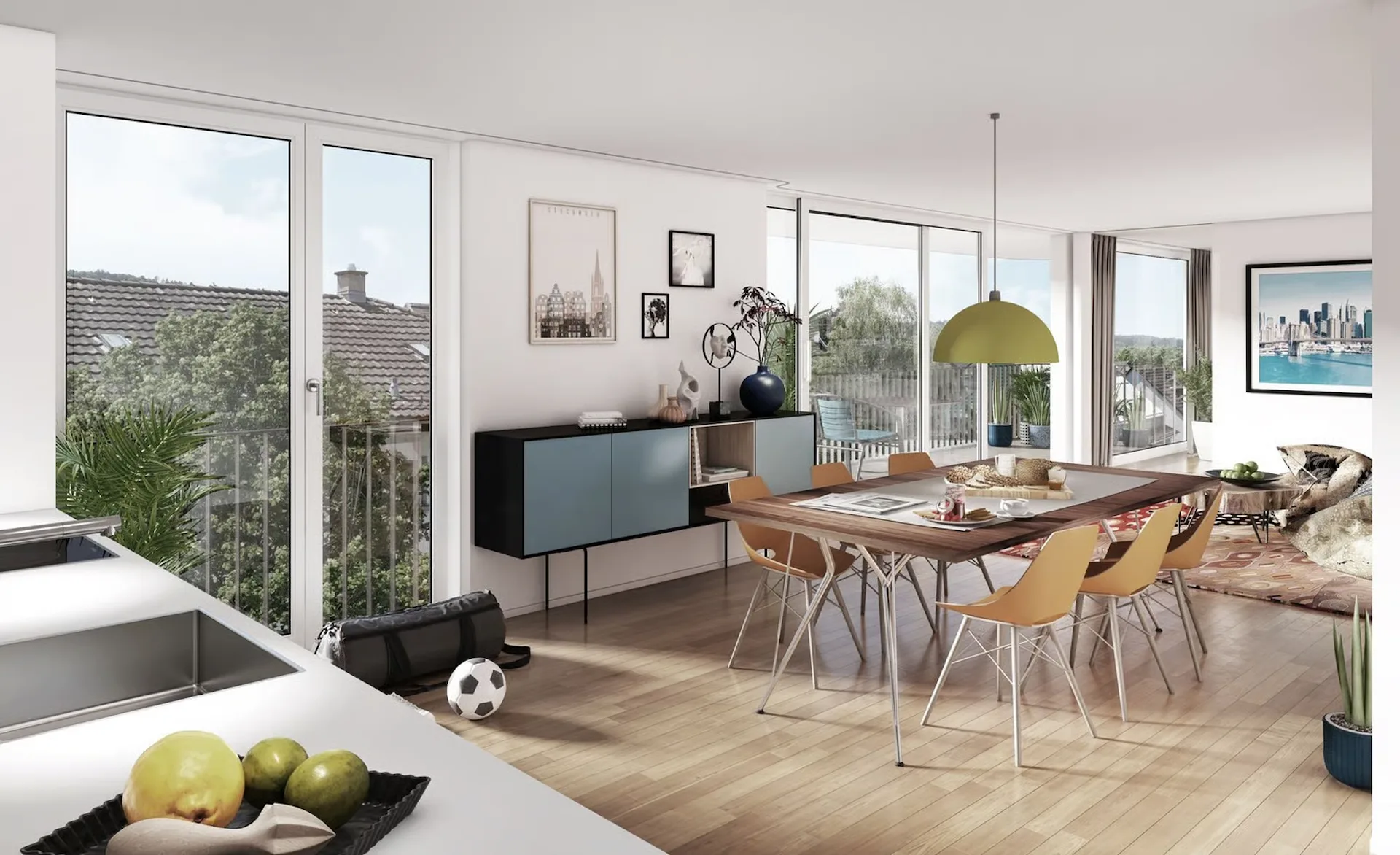 Modern mit grossem Balkon