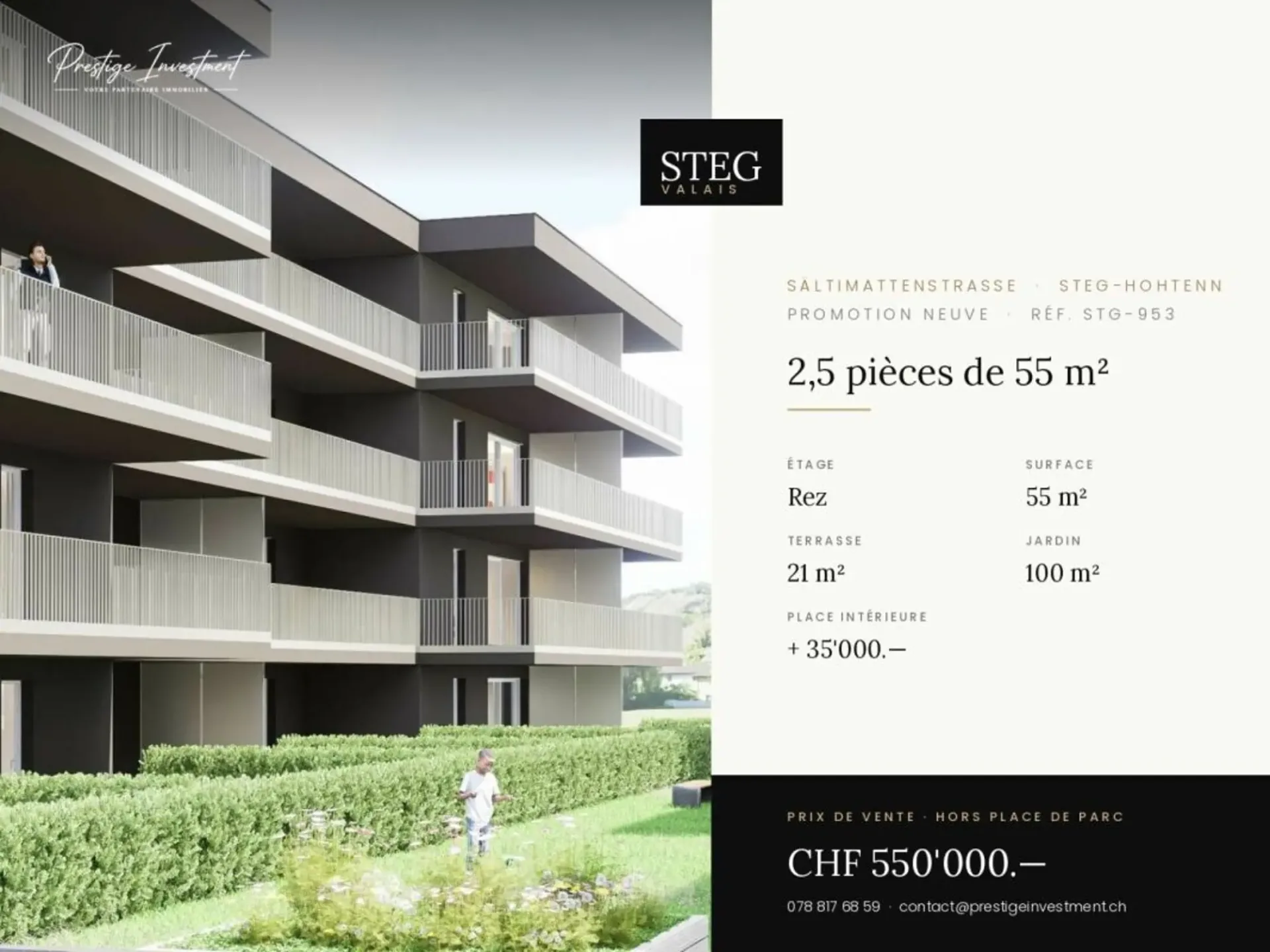 STG-953 ? 2.5 rooms, 55 m², ground floor, CHF 550'000.--