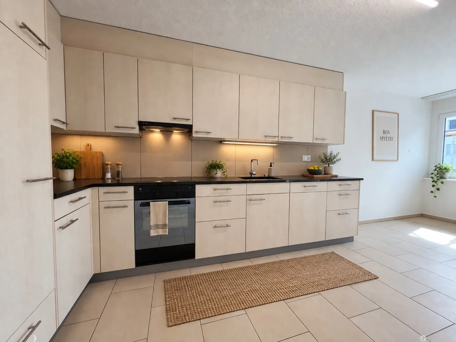 App.  3.5 pièces rez-de-chaussée / 3.5-Zimmerwohnung im Hochparterre