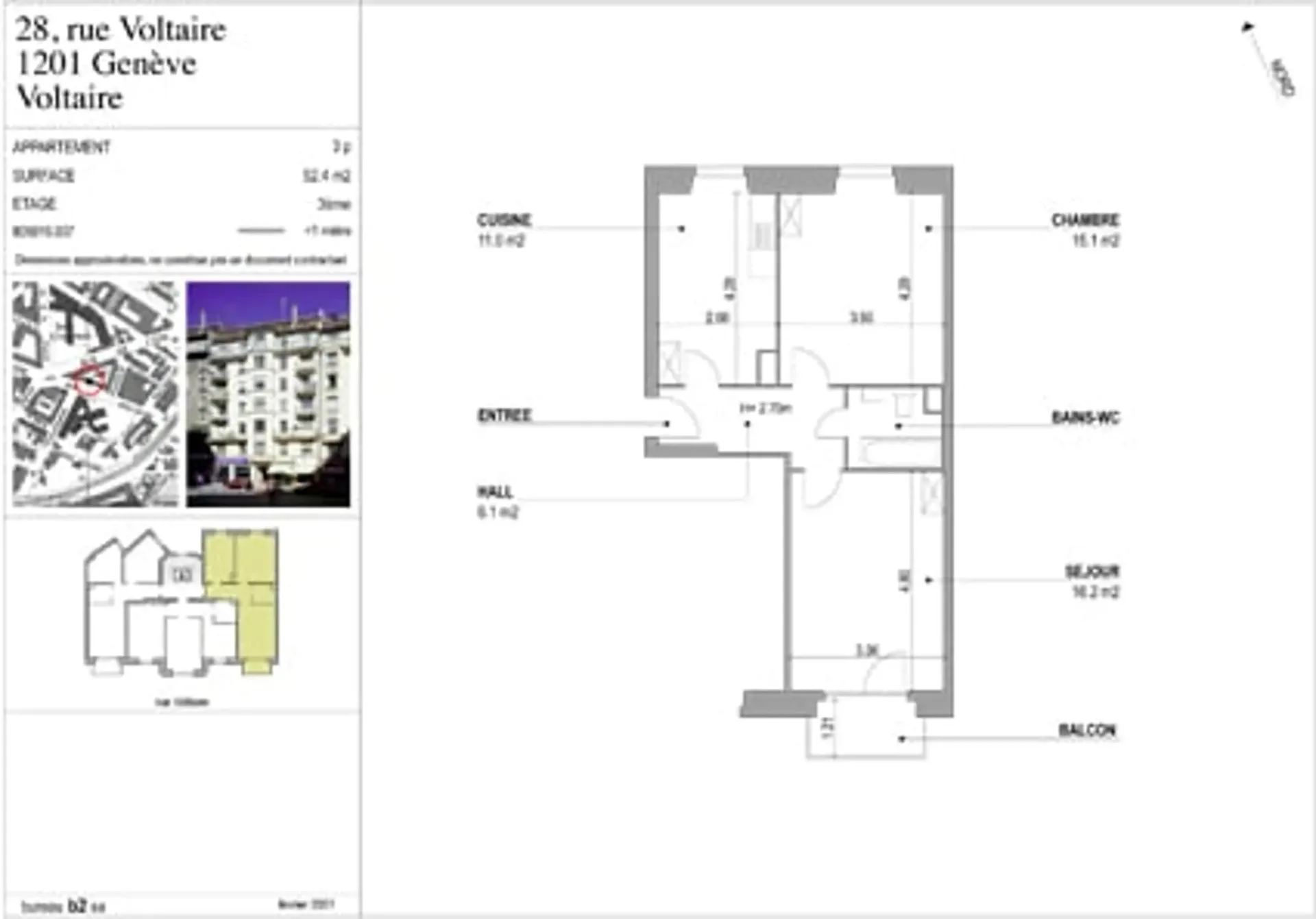 Dreizimmerwohnung im 3. Stock