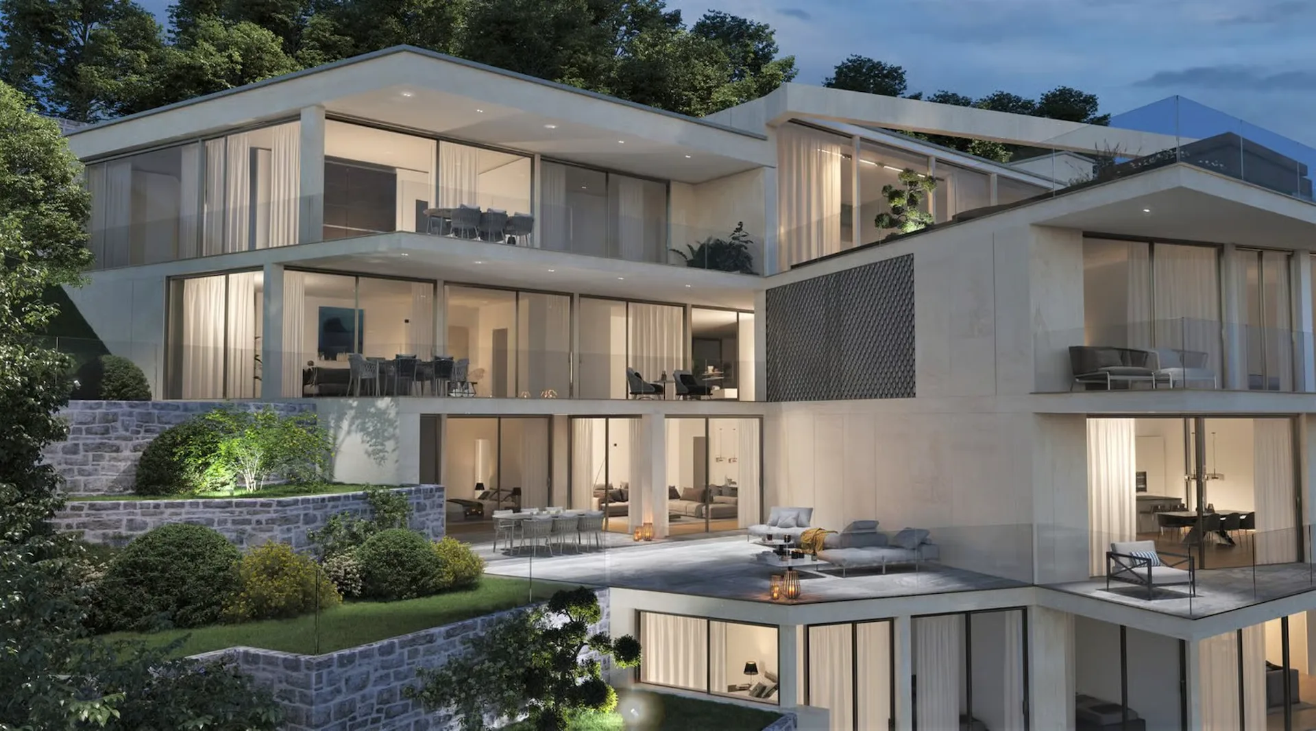 LUXUS-WOHNUNG MIT GARTEN UND PRÄCHTIGER AUSSICHT AUF DEN LUGANERSEE