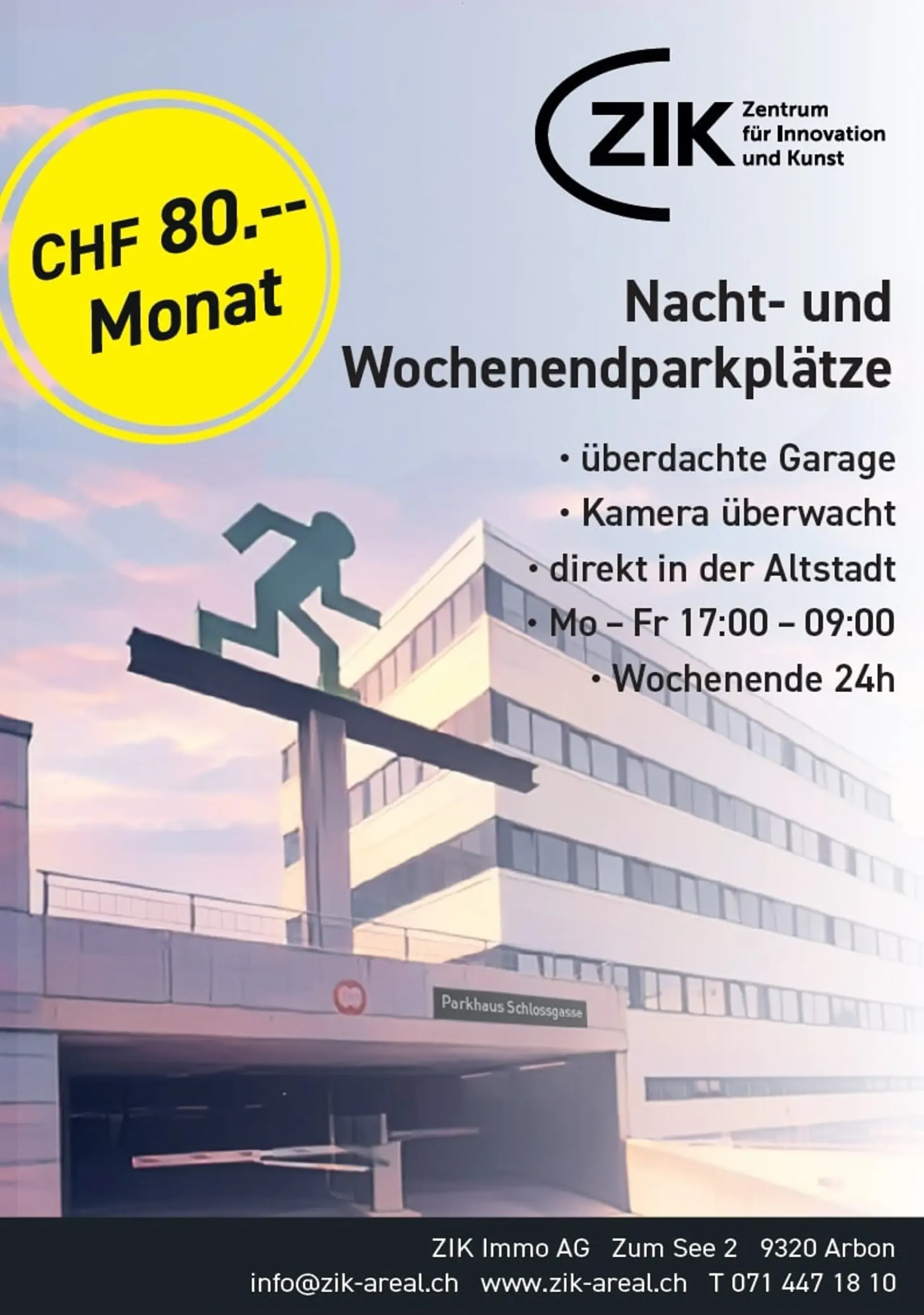 ZIK Areal - Parkplätze im ZIK Areal - NEU Nachtparkierparkplätze