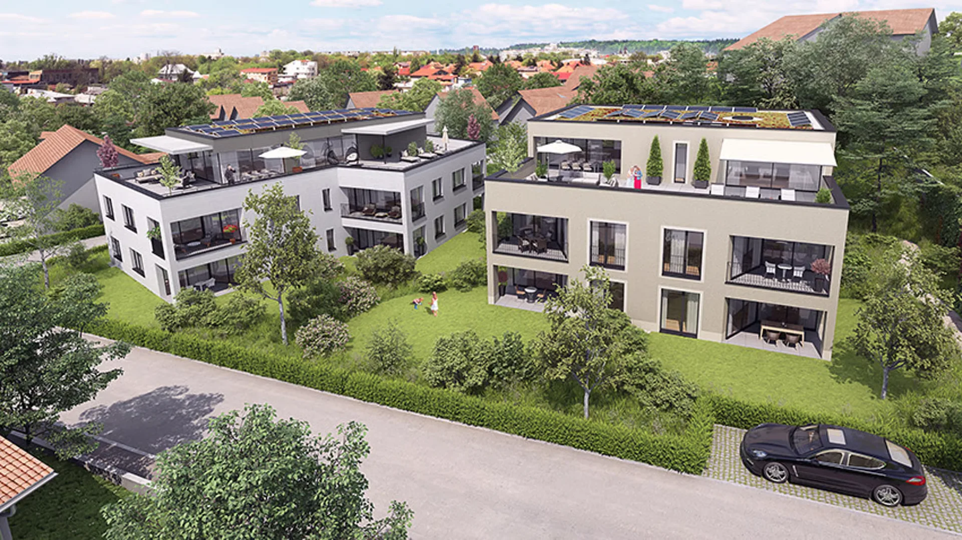 Moderne 2.5-Zimmer-Neubauwohnung (73 m2) im Erdgeschoss mit Loggia und eigenen Garten