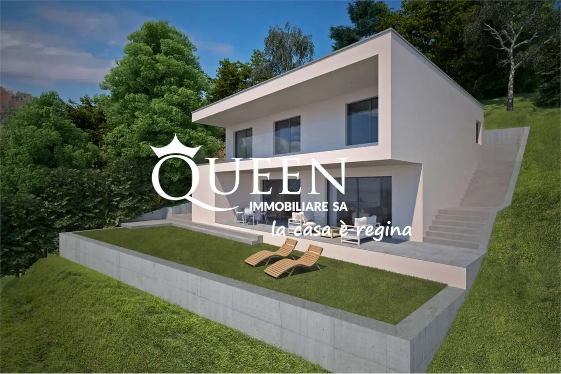 Sagno: Projekt für ein neues Haus, 4,5 Zimmer, 245 m², Terrassen, atemberaubender Blick