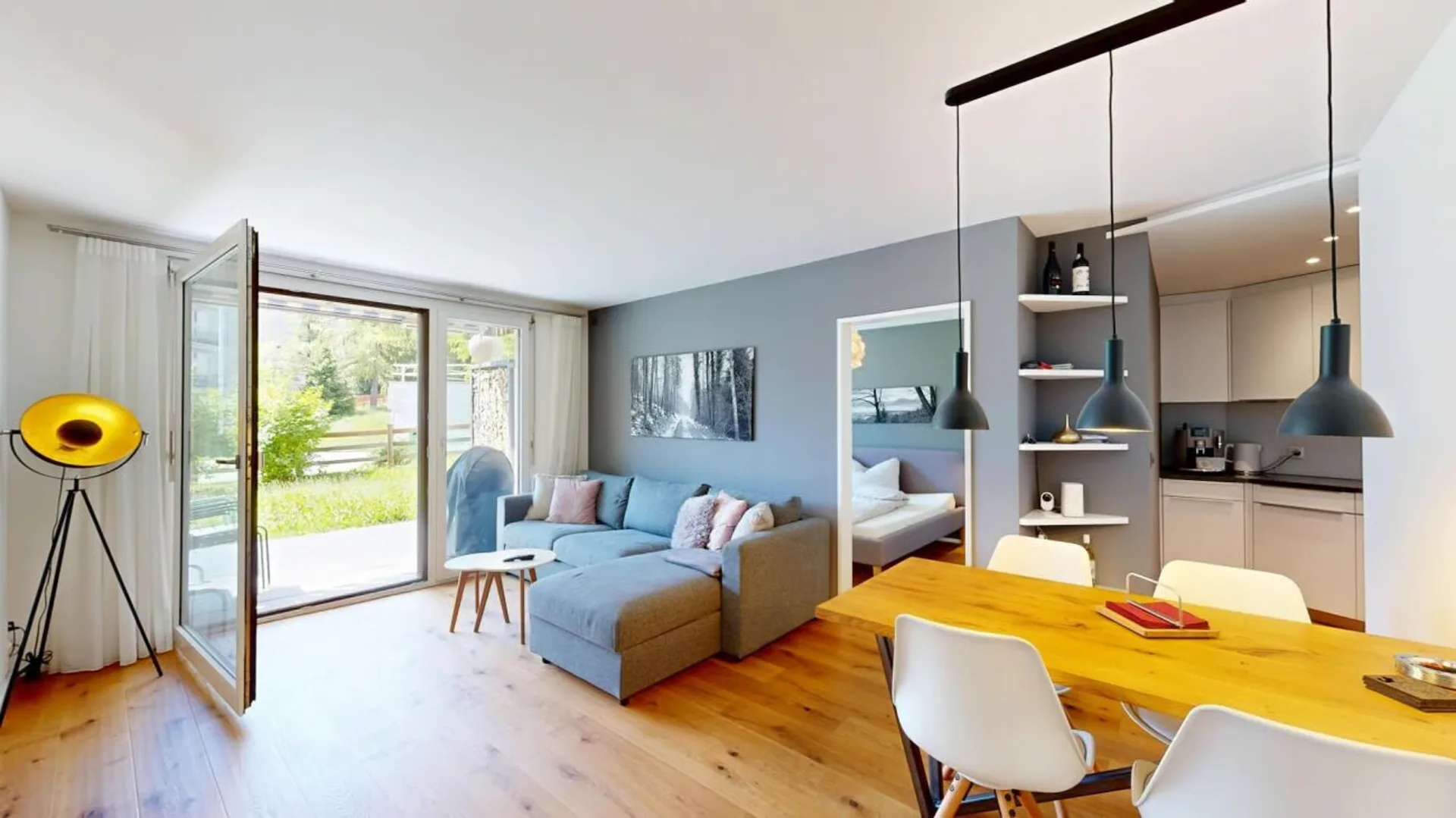 Appartement moderne 2 pièces avec grand espace de séjour