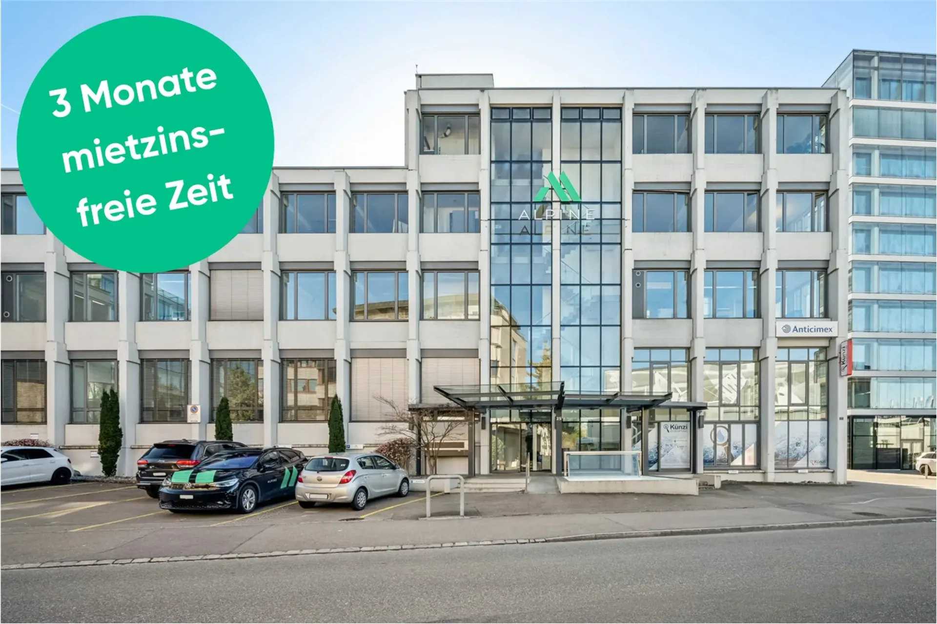 3 Monate Mietzinsfrei für ausgebaute Bürofläche mit flexibler Raumstruktur