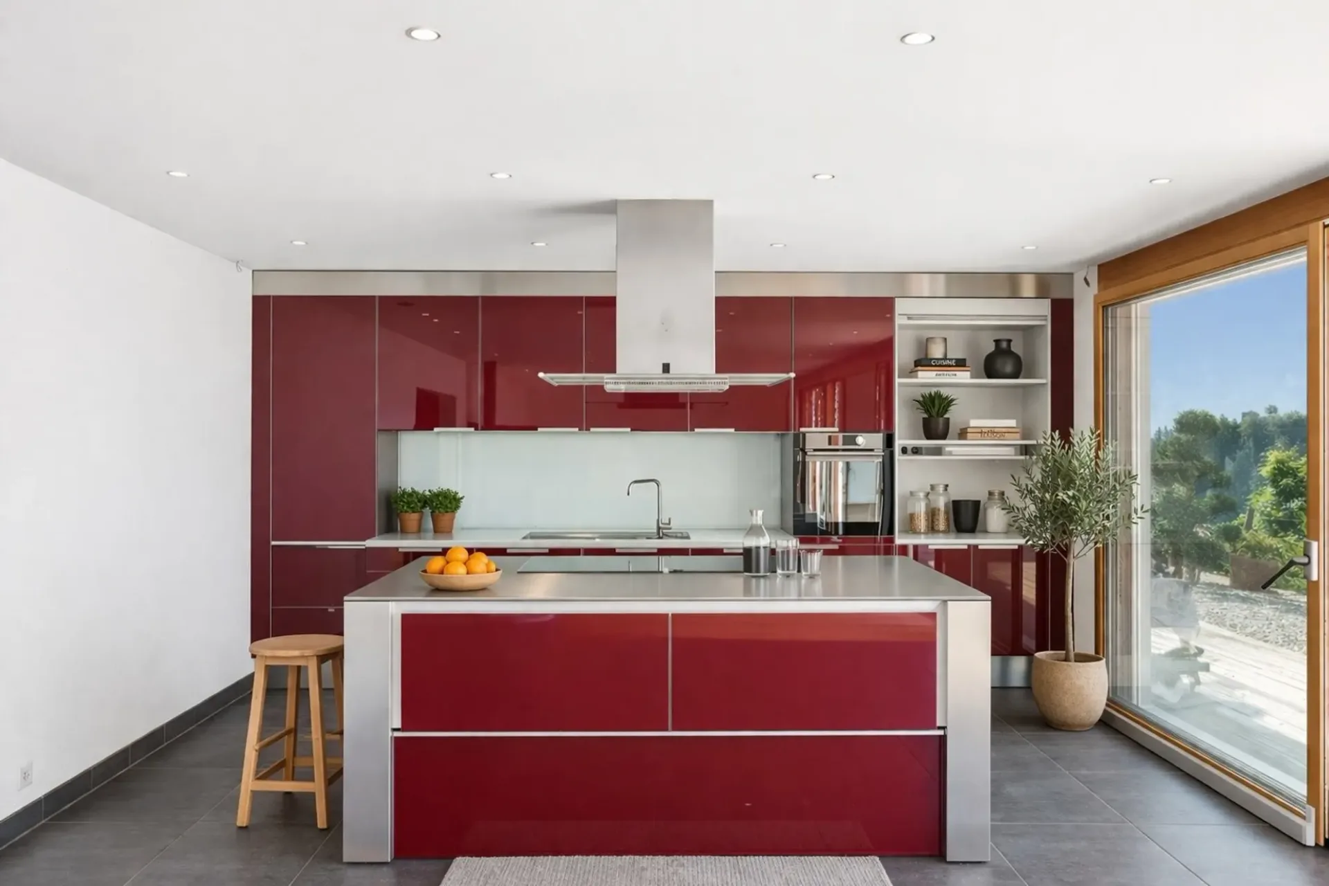 Villa avec annexe indépendante en dominance sur la plaine.