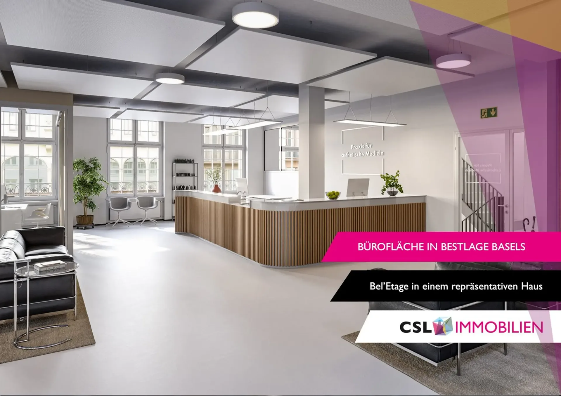 "Repräsentative Büro- Praxis- oder Fitnessfläche in prestigeträchtigem Gebäude im Herzen Basels"